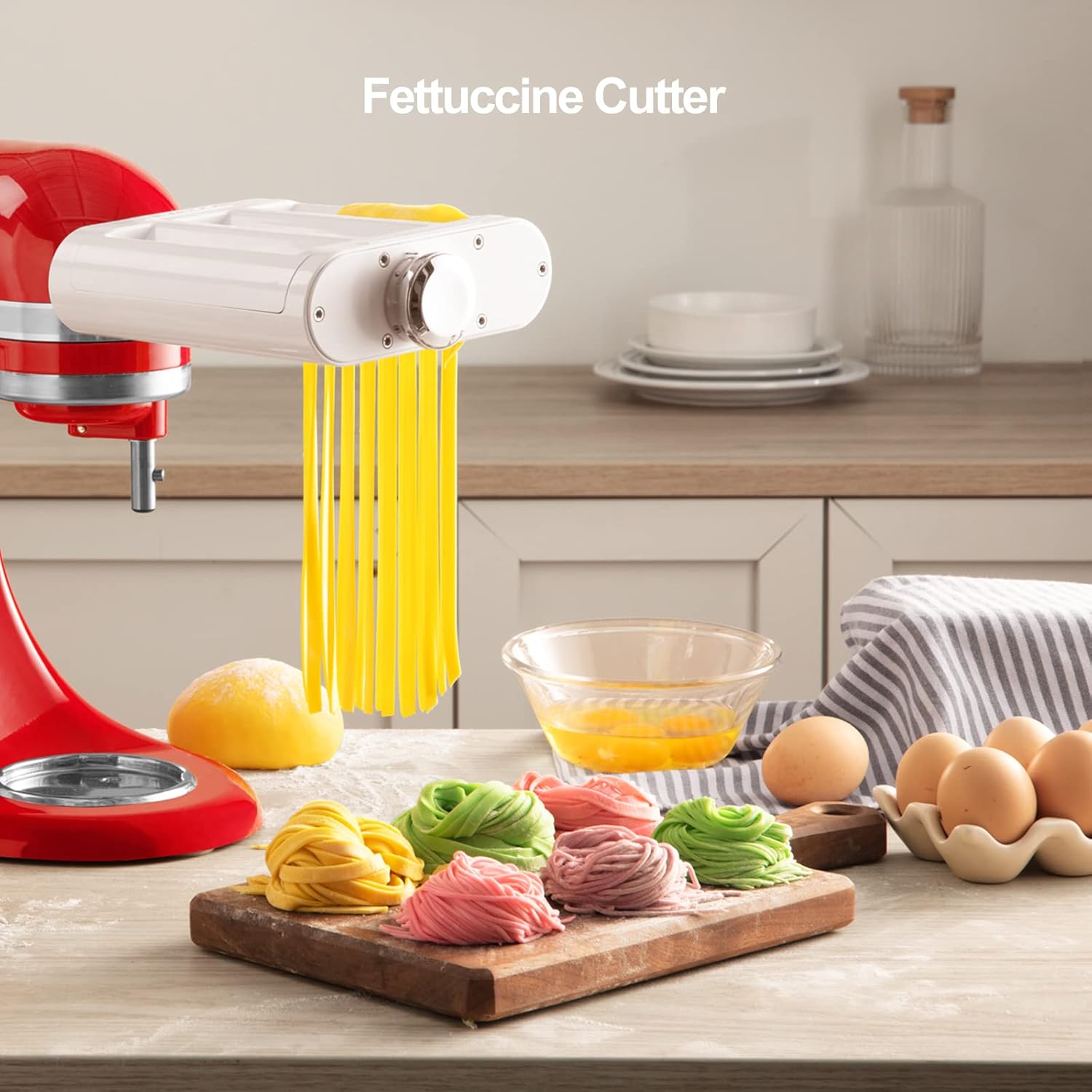 Thumbnail 5 de ANTREE 3-1 Pasta Maker Attachment for KitchenAid: Roller, Spaghetti Cutter & Fettuccine Cutter