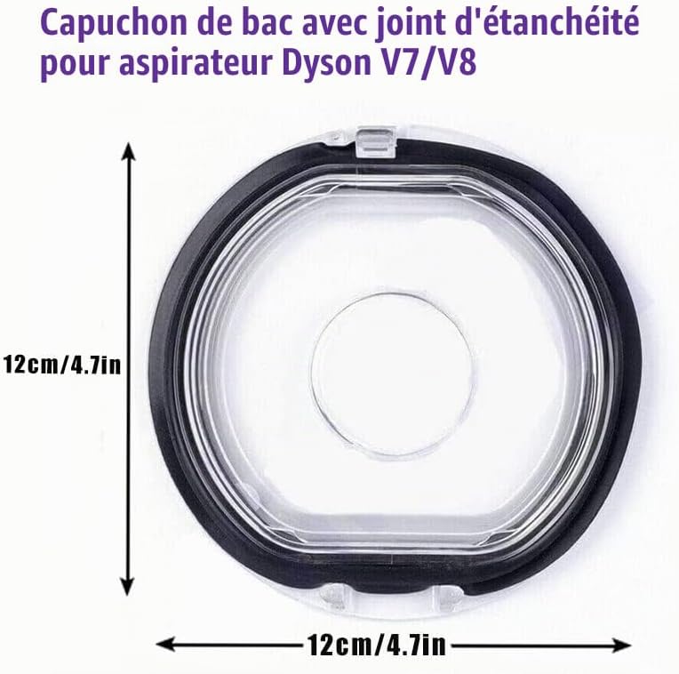 Detalle 1 de Chuancheng stofbakdeksel voor Dyson V7/V8, SV10/SV11, met afdichtring