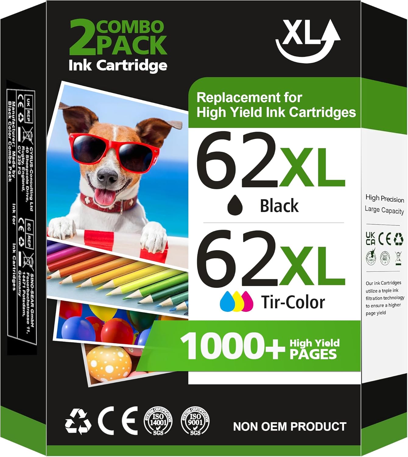 Detalle de Glliter 62XL HP Patrone Schwarz & Farbe