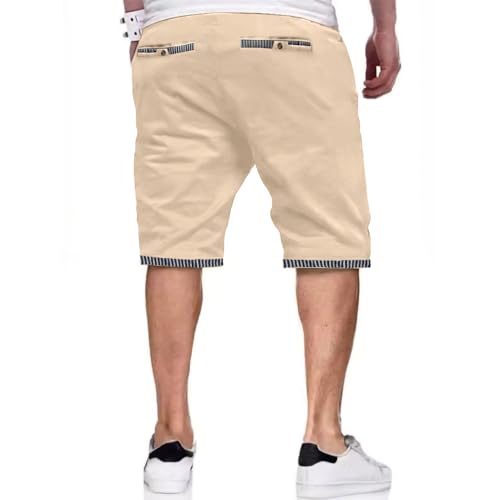 Thumbnail 1 de ZOXOZ Pantalón Corto Hombre Algodón Verano con Cordón y Bolsillos, Caqui L