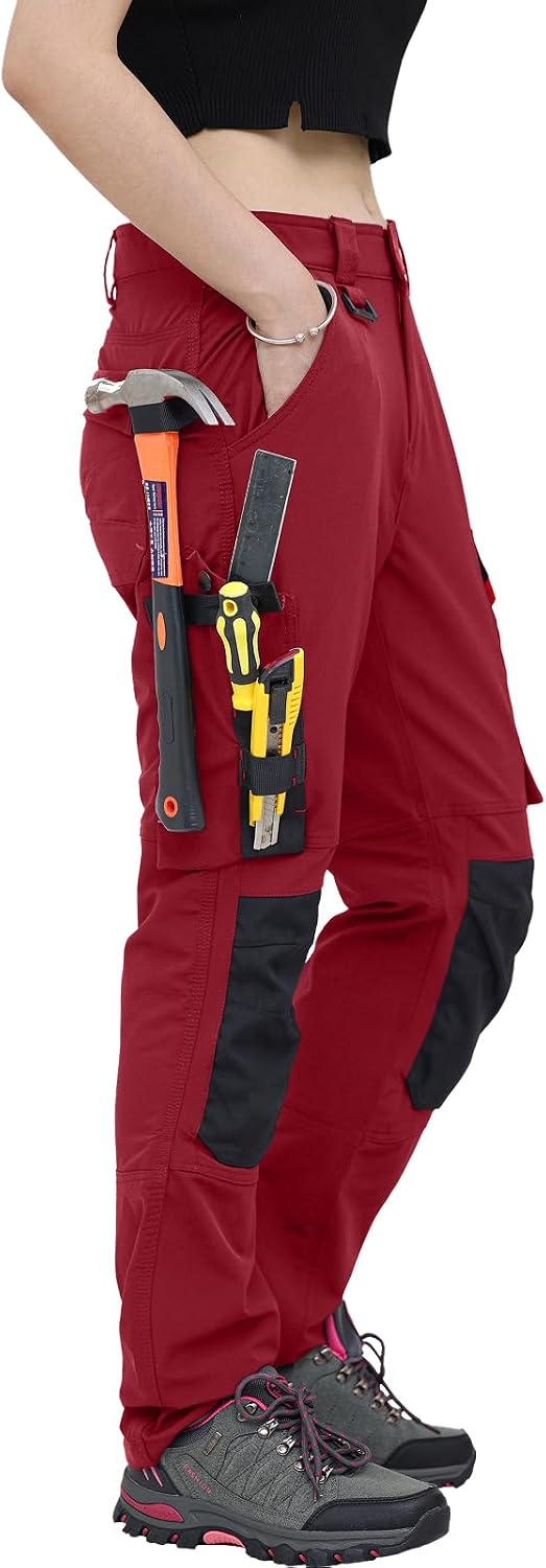 Detalle de WORK IDEA Women's Cargo Work Trousers: Stretchy, Durable & Practical Utility Pants