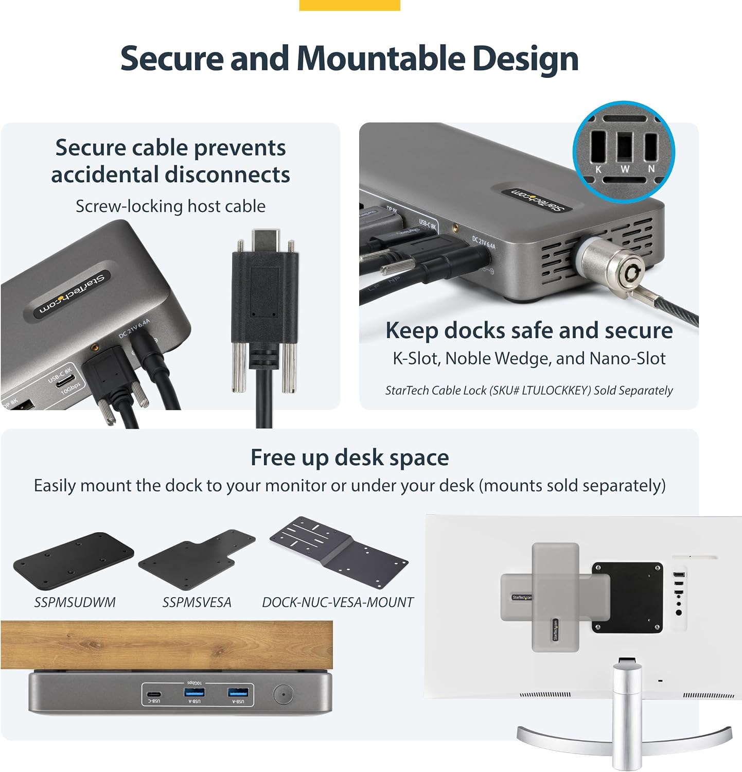 Detalle 2 de StarTech 208UE-USB4-DOCK USB4 Docking Station, dual 4K, 100W charging