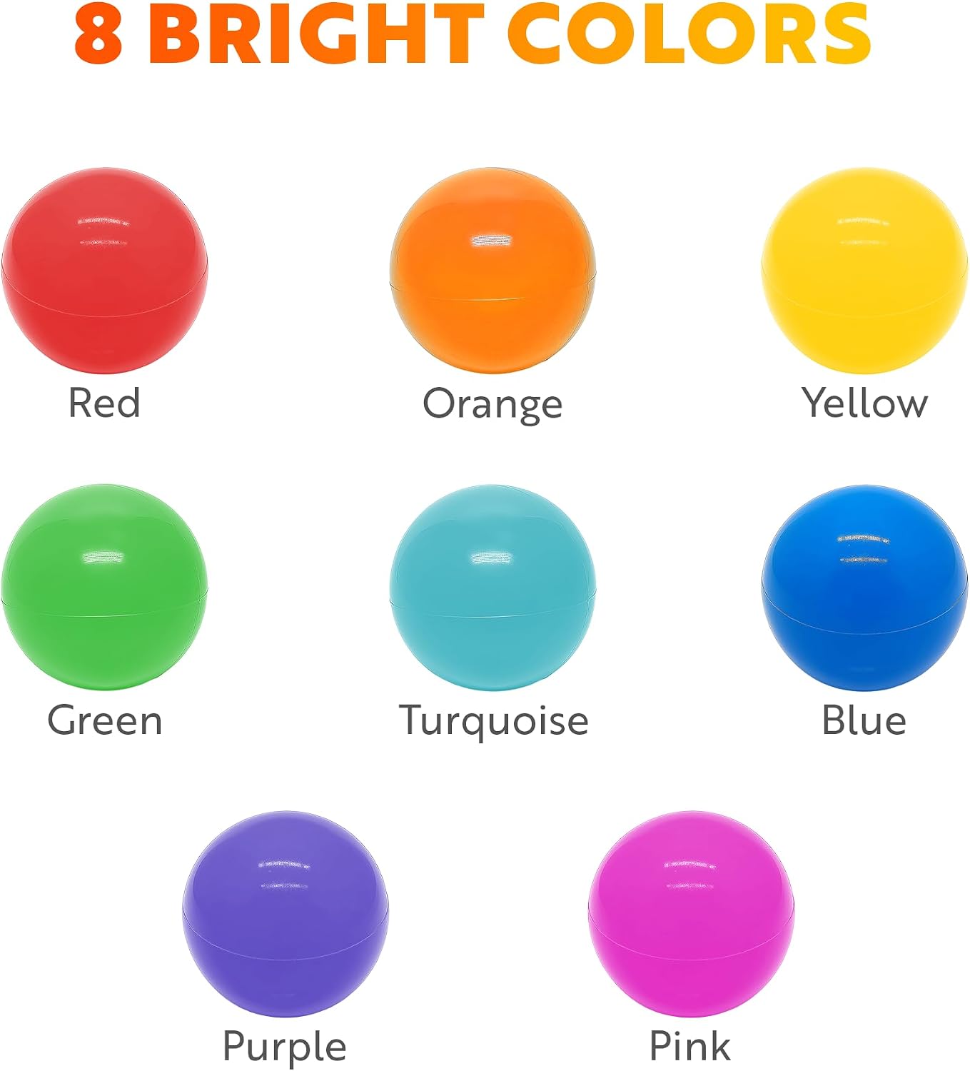 Thumbnail 1 de Playz Soft Plastic Mini Ball Pit Balls 50 Count: 8 Vibrant Colors for Safe Toddler Play