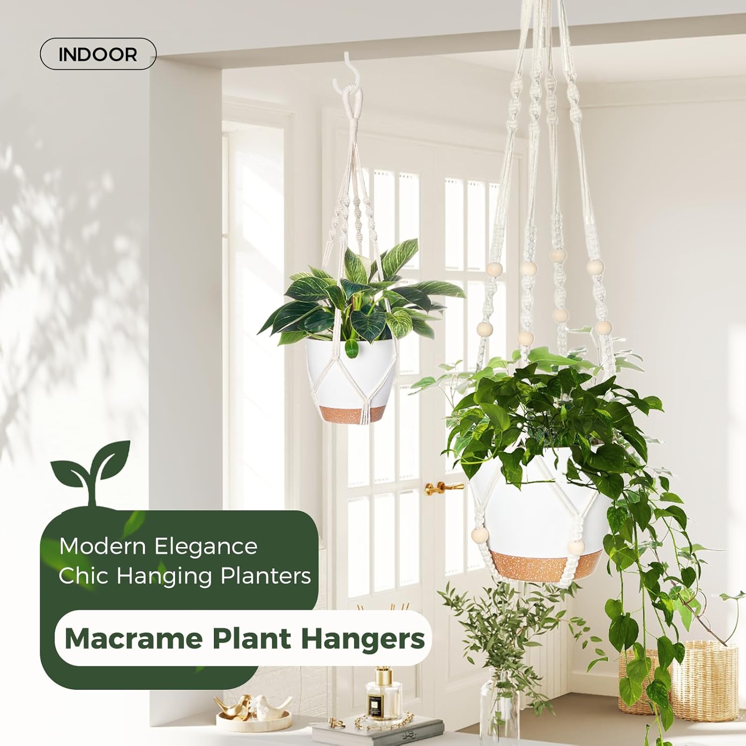 Detalle 2 de Bamworld 3 Pack Hanging Plant Pots self-watering planters