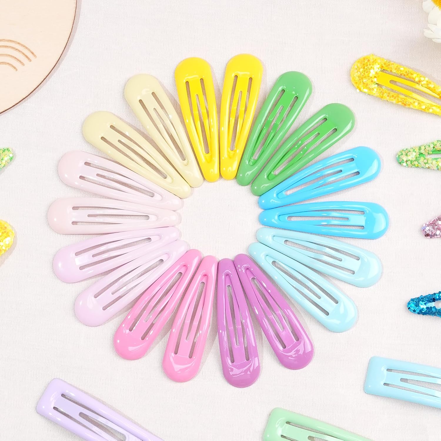 Thumbnail 6 de CÉLLOT 2-Inch Metal Snap Hair Clips, 96-Piece Set in 24 Colors