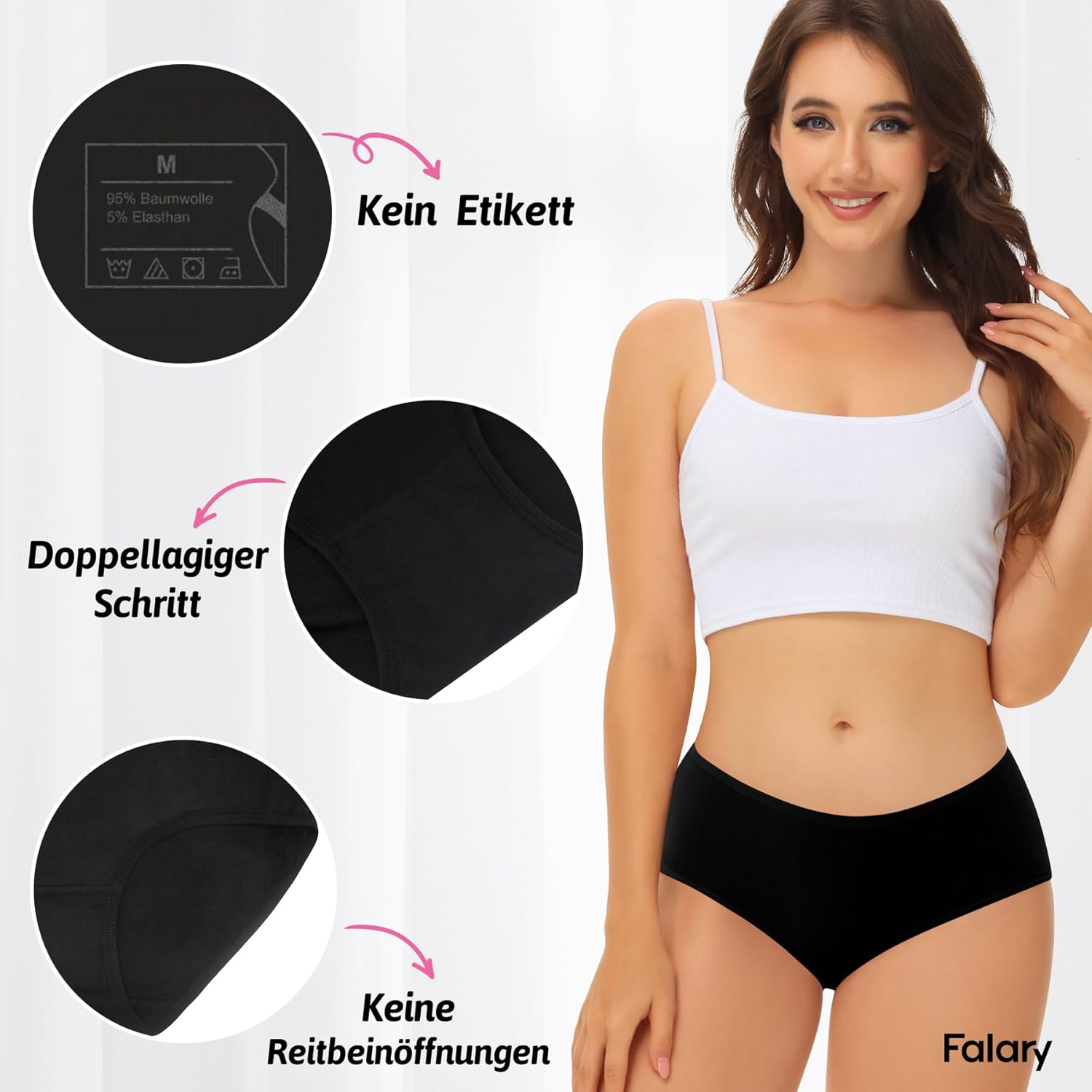 Thumbnail 2 de FALARY Unterhosen Damen 6er Pack Baumwolle