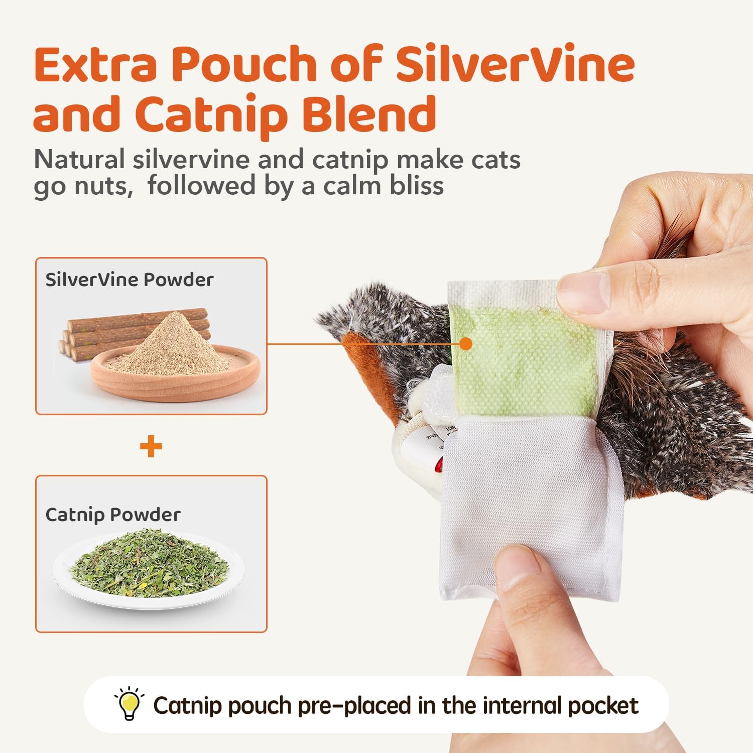 Thumbnail 6 de Potaroma Rechargeable Flapping Bird Sparrow Cat Toy (Touch Activated, Lifelike Chirp) – 10 cm