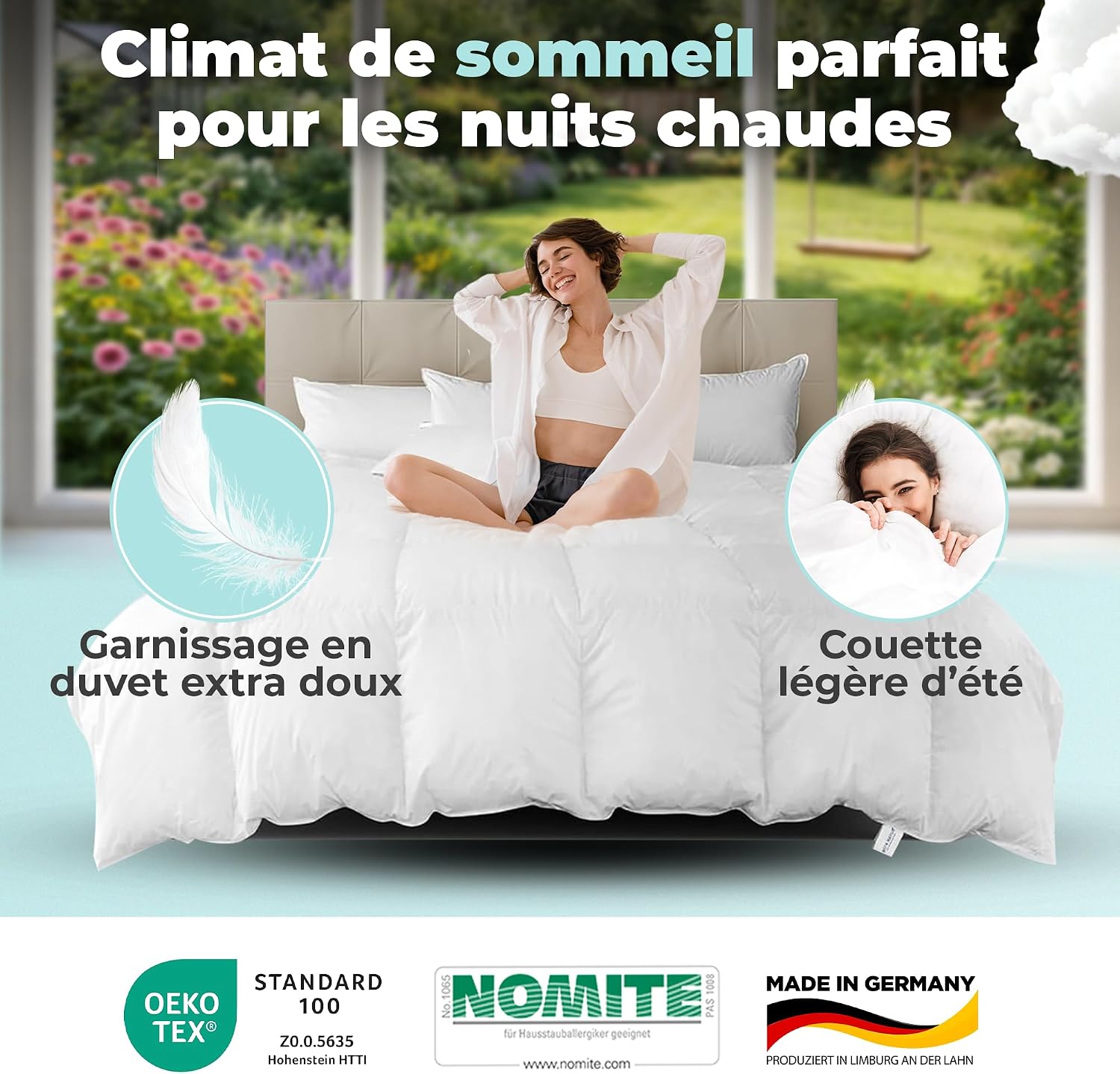 Detalle 2 de BEFA NATUR 3941 zomerdekbed 155 x 220 cm, 60% dons en katoenbatist