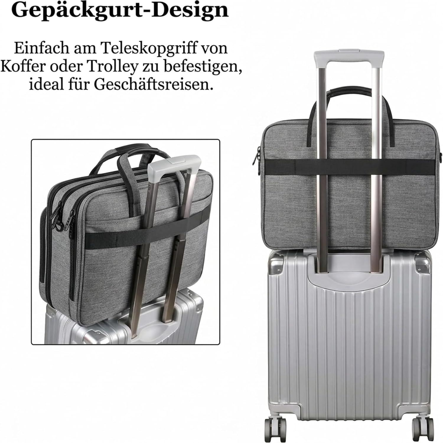 Thumbnail 5 de Mancro Aktenkoffer Herren – 17 Zoll Laptoptasche mit erweiterbarem Stauraum, wasserdichte Business-Tasche