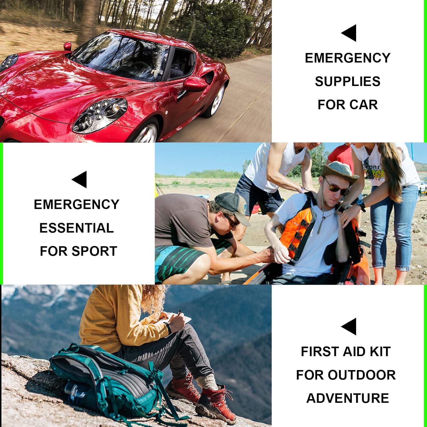 Detalle de 1st Aid sports-first-aid-kits 300-Piece First Aid Kit for Car, Home & Camping
