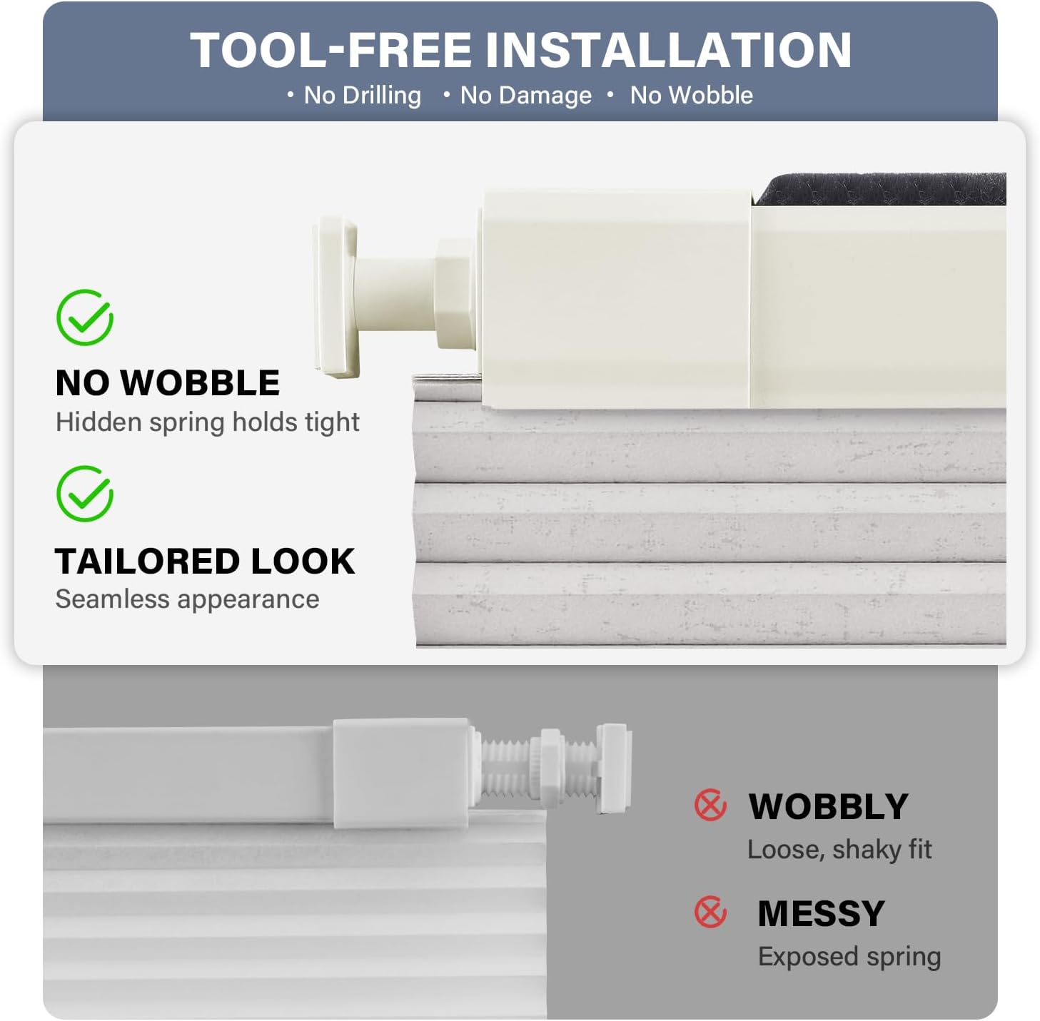 Detalle de AOSKY Blackout Cellular Shades 46" x 64