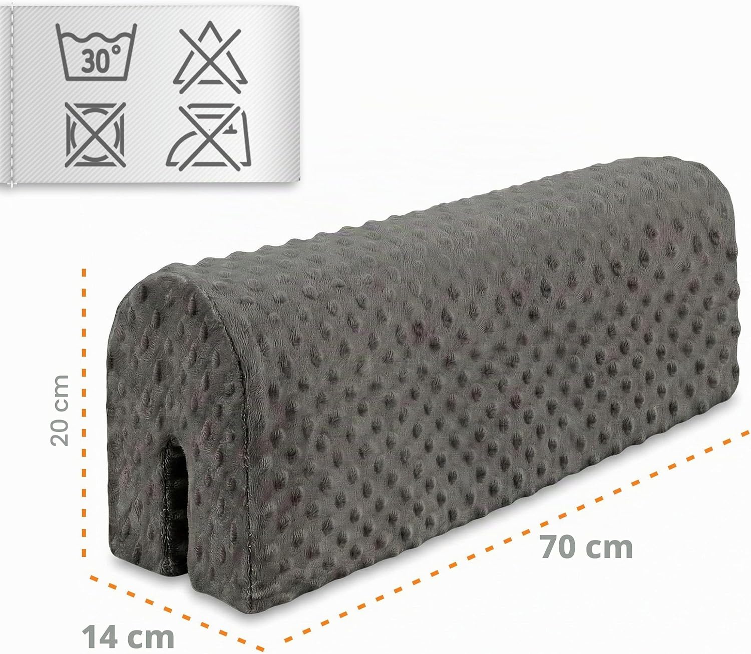 Detalle 2 de Totsy Baby da-1 bedrandbeschermer 70 cm, grijs met afneembare hoes