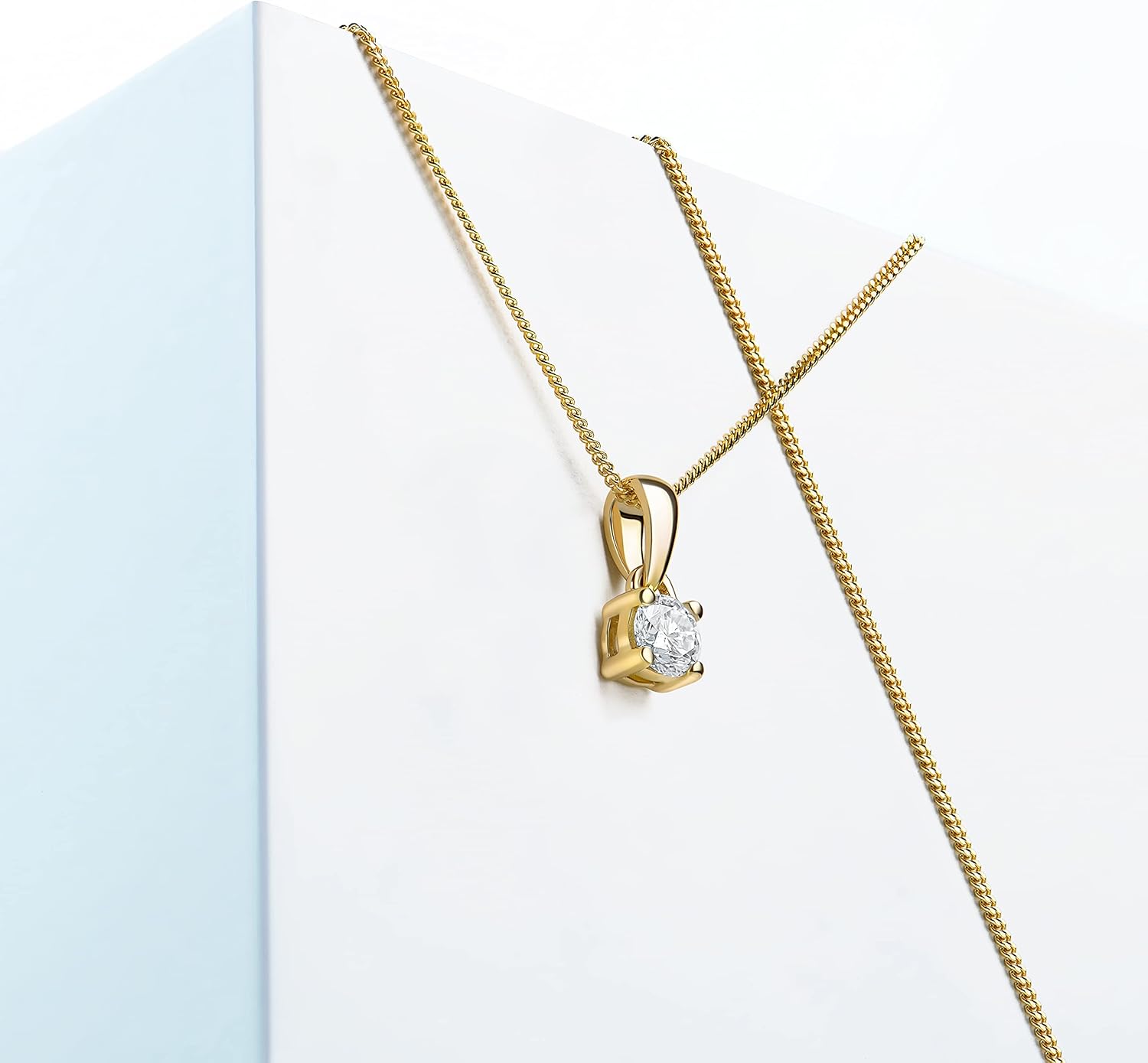 Thumbnail 2 de MIORE Collana Donna in Oro 14K 585 con Ciondolo Solitario Diamante Lab-Grown 0,10–0,20 Ct e Catena 45 cm