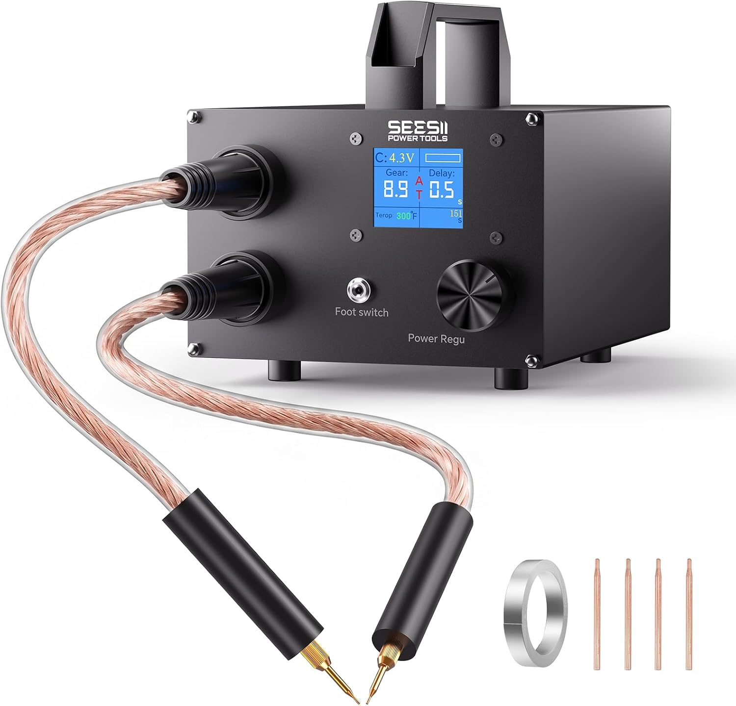 Detalle de SEESII SE-223 Capacitive Battery Spot Welder, 10kW, 0.2mm Pure Nickel