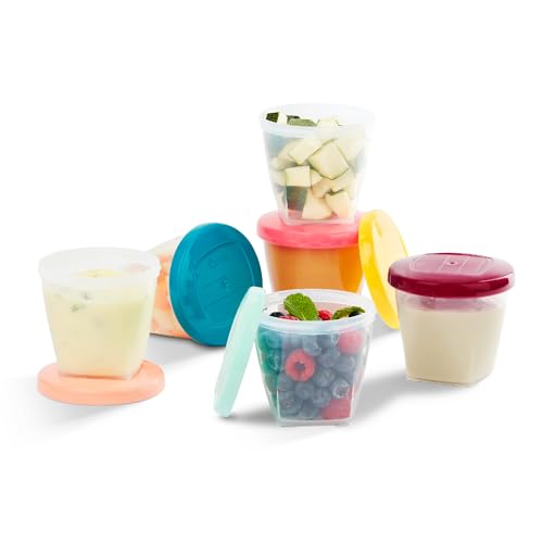 Detalle de Babymoov Babybols Lot de 6 Pots de Conservation 250 ml – Hermétiques, Réinscriptibles