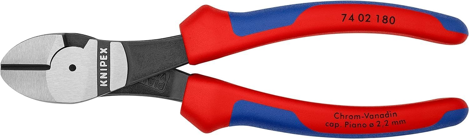 Detalle de クニペックス KNIPEX 7402-180 強力型斜ニッパー 硬線・ピアノ線対応、コンフォートハンドル