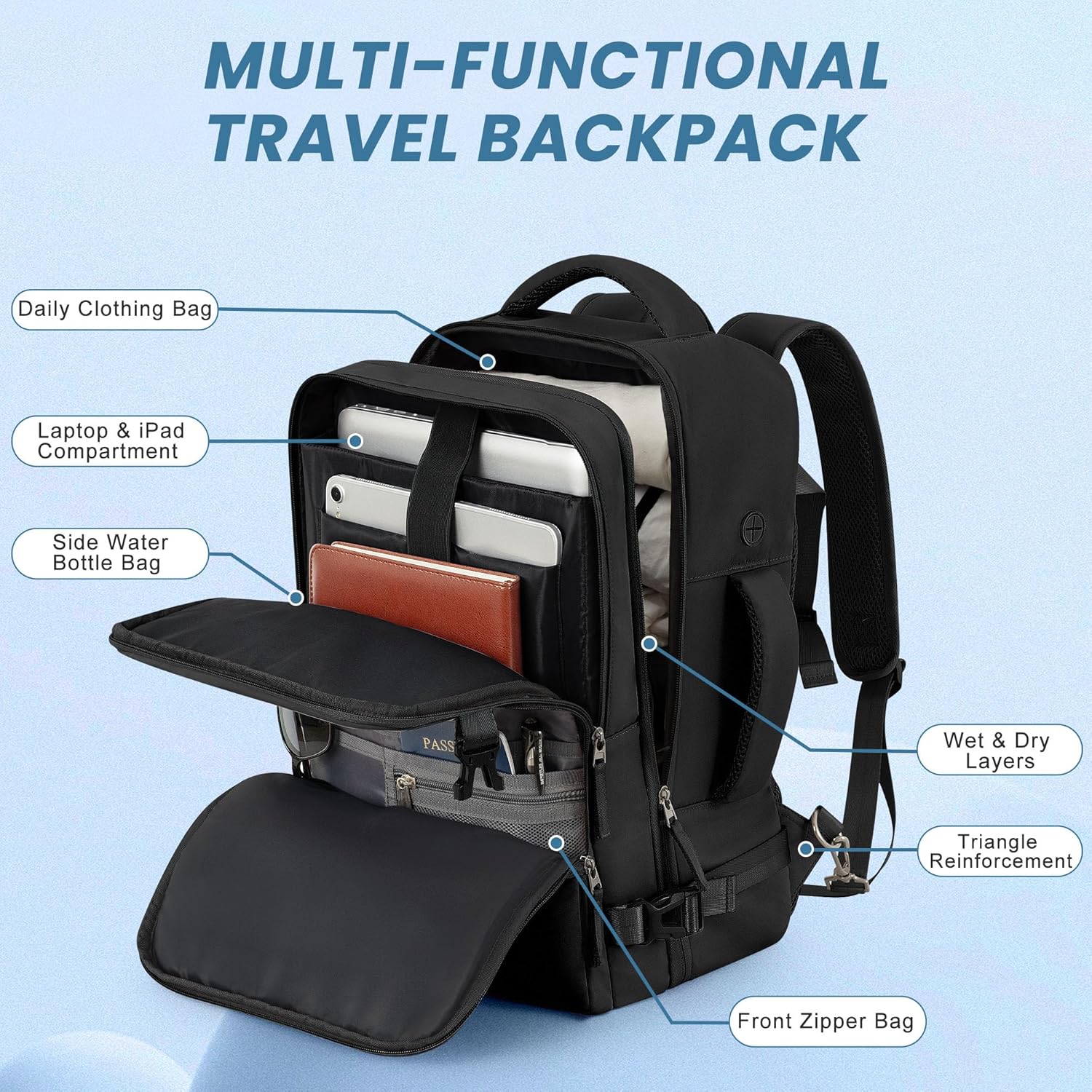 Thumbnail 4 de Sinaliy Travel Backpack (Airline-Approved Personal Item) with 16-inch Laptop Pocket