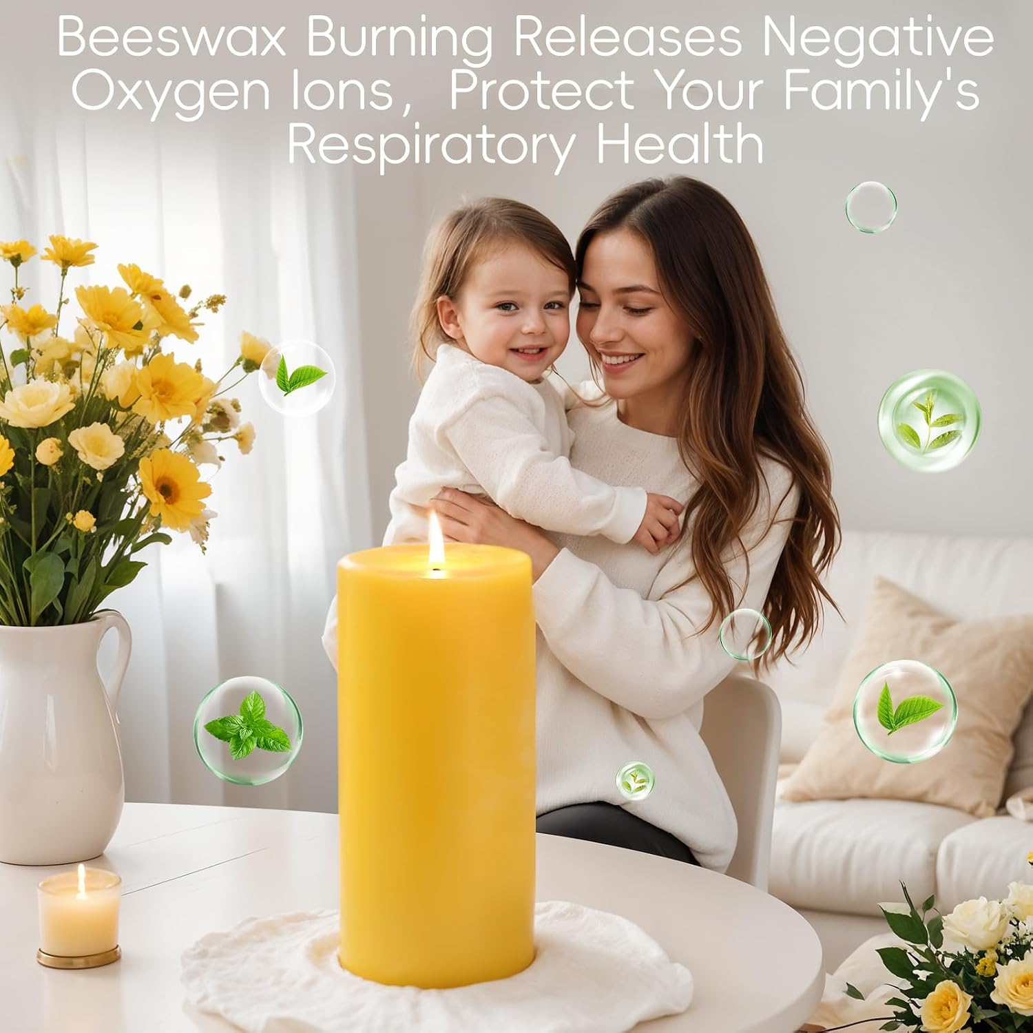 Detalle 1 de Beeswax Pillar Candles 2.8 x 4 Inch