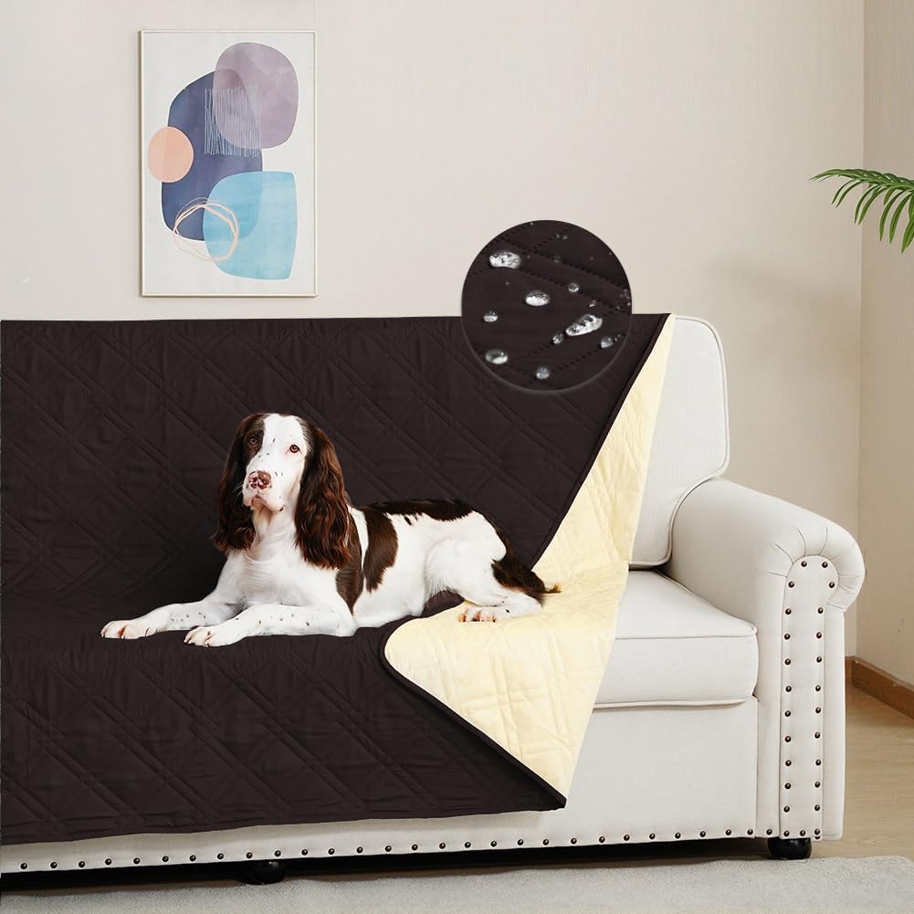 Detalle 2 de DUJUIKE Copridivano 100% impermeabile per cani — protezione versatile per mobili e bambini (208 x 260 cm, 3 posti)