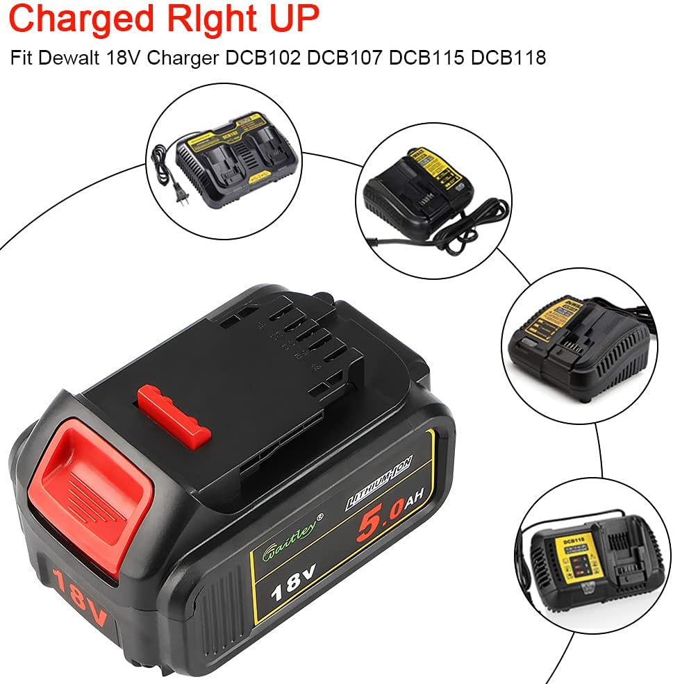 Detalle de 2-Pack Power Elektro DCB184 18V 5.0Ah Replacement XJ Battery for Dewalt