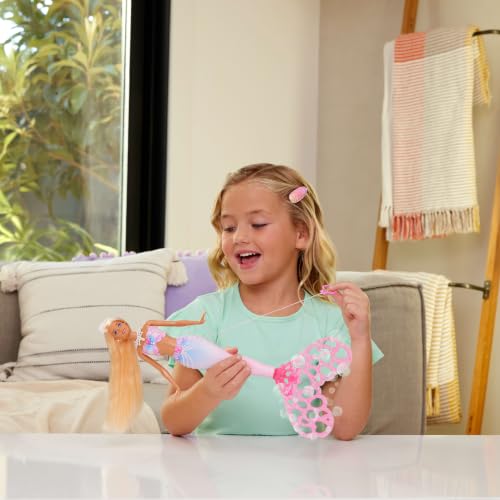 Detalle de Barbie Sirenetta Bolle di Sapone con capelli colorati: magia marina e bolle infinite