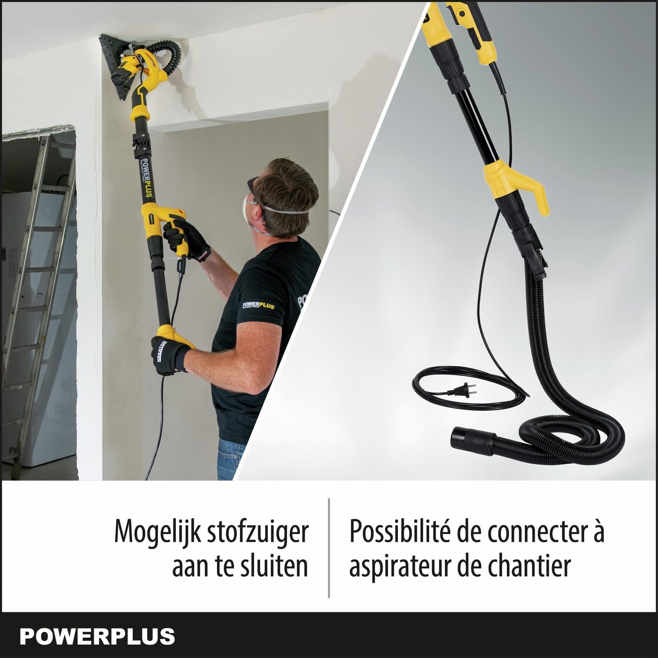 Thumbnail 6 de POWERPLUS POWX0477 – szlifierka do płyt g-k 710 W, teleskopowa, 2 talerze