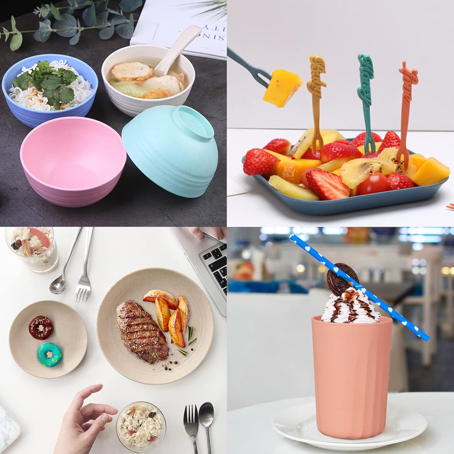 Thumbnail 4 de 62pcs unbreakable dinnerware set for 5