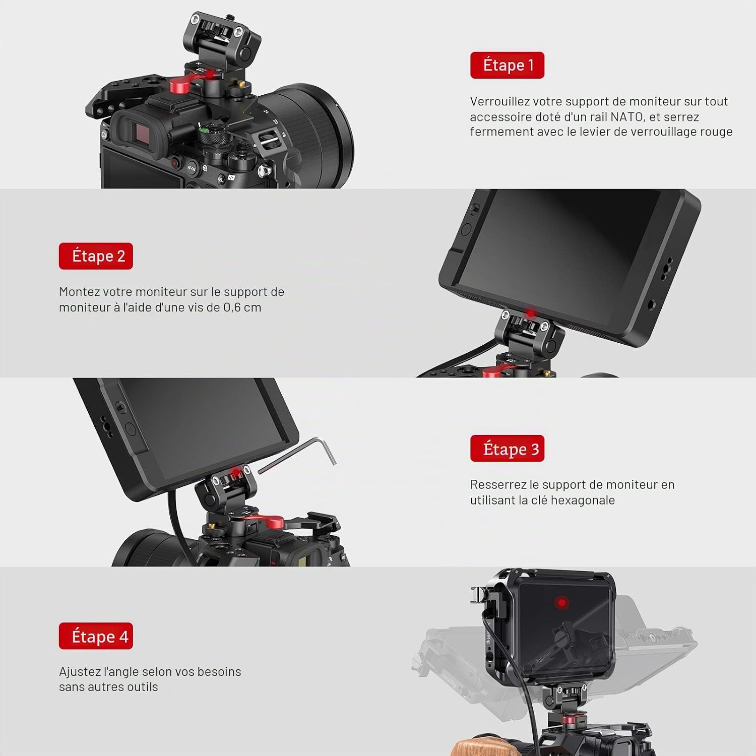Detalle 2 de SMALLRIG 2100B support moniteur 160°