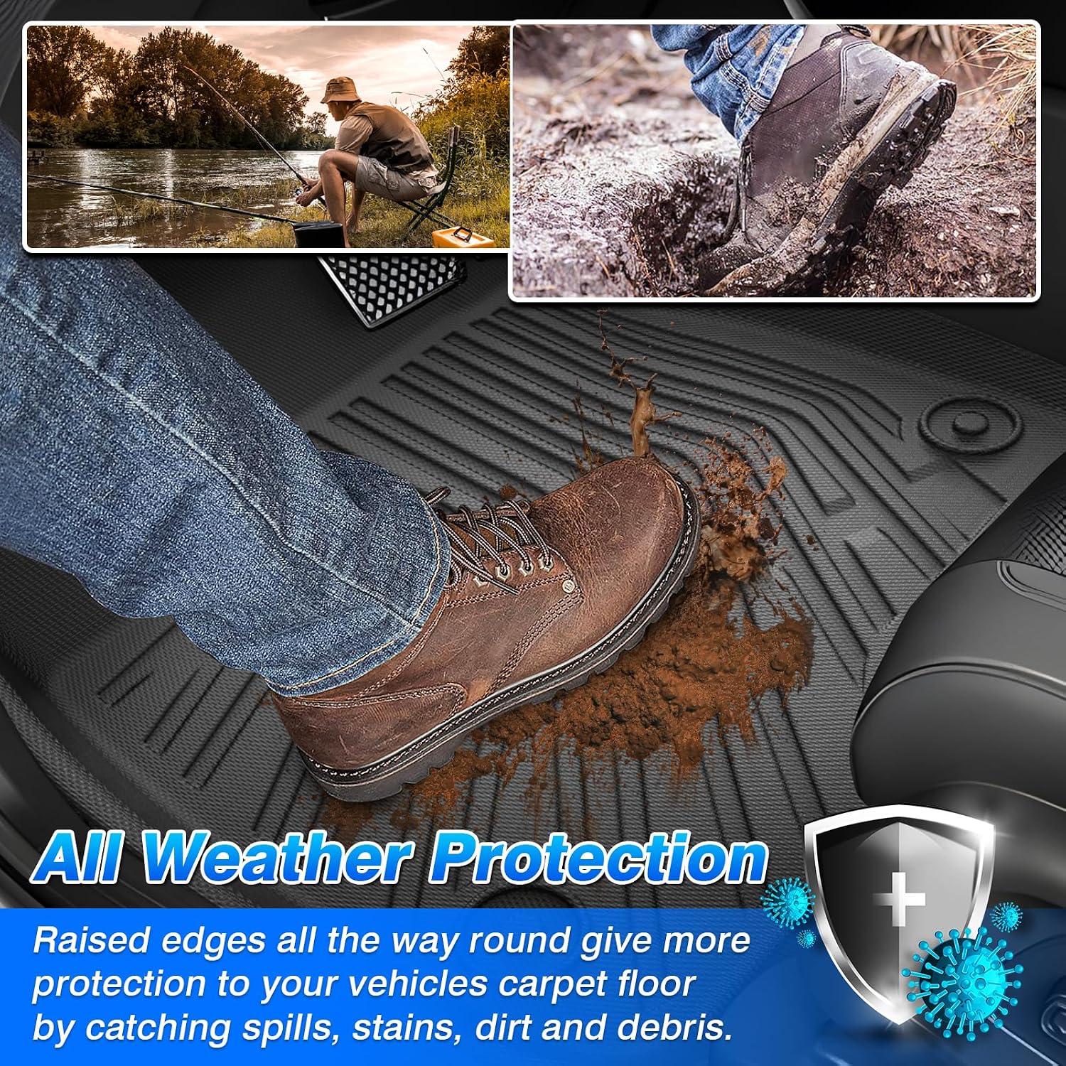 Thumbnail 3 de Cartist Floor Mats & Cargo Liner for Nissan Armada 2025 / Infiniti QX80 (8 Seats) - All-Weather, Custom Fit