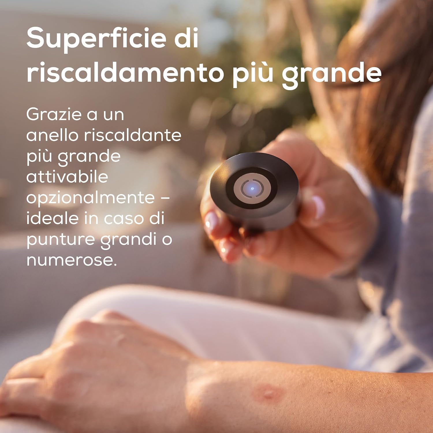 Detalle de Beurer BiteX Max Dopopuntura: Dopopuntura termica con superficie riscaldante estesa, USB‑C e luce integrata