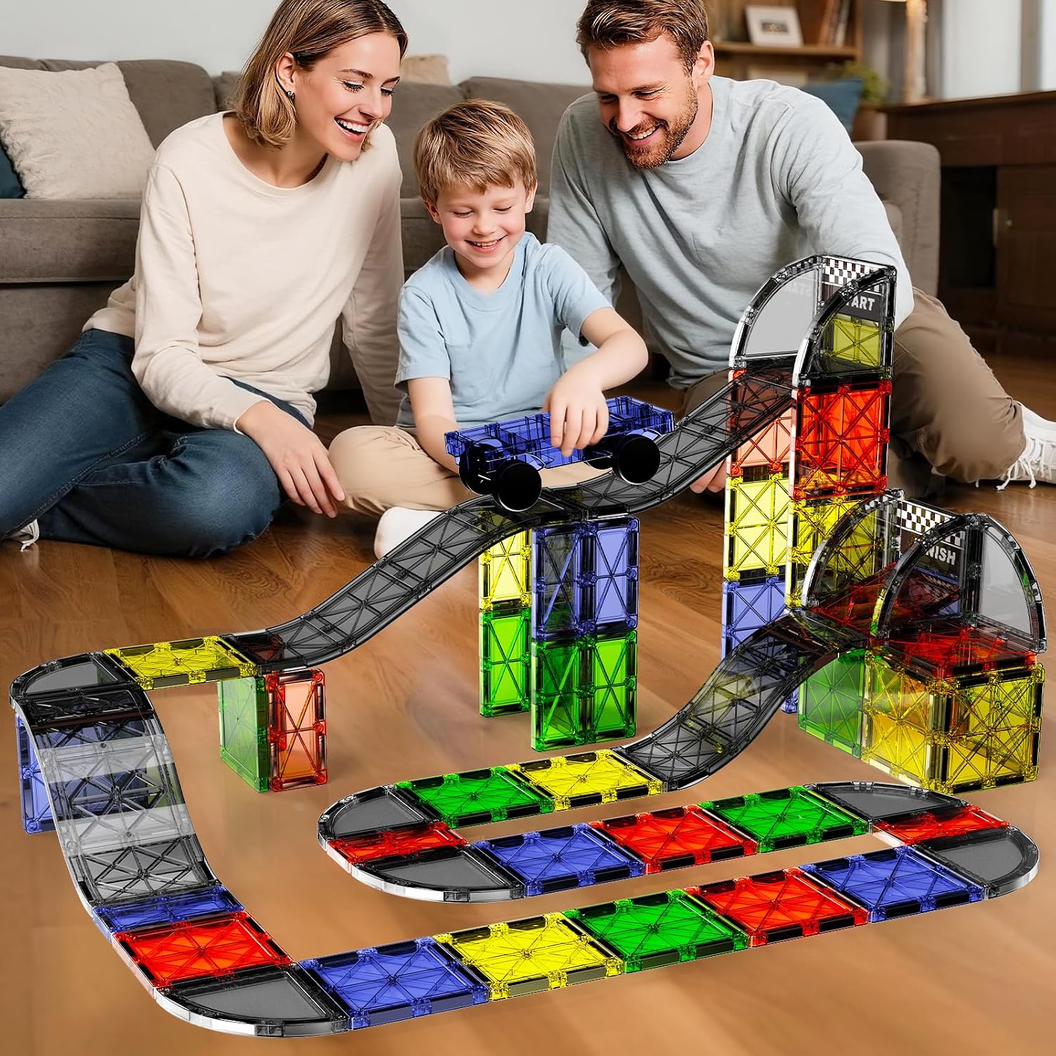Detalle 1 de Magnetische Bausteine Straßenset 40-teilig