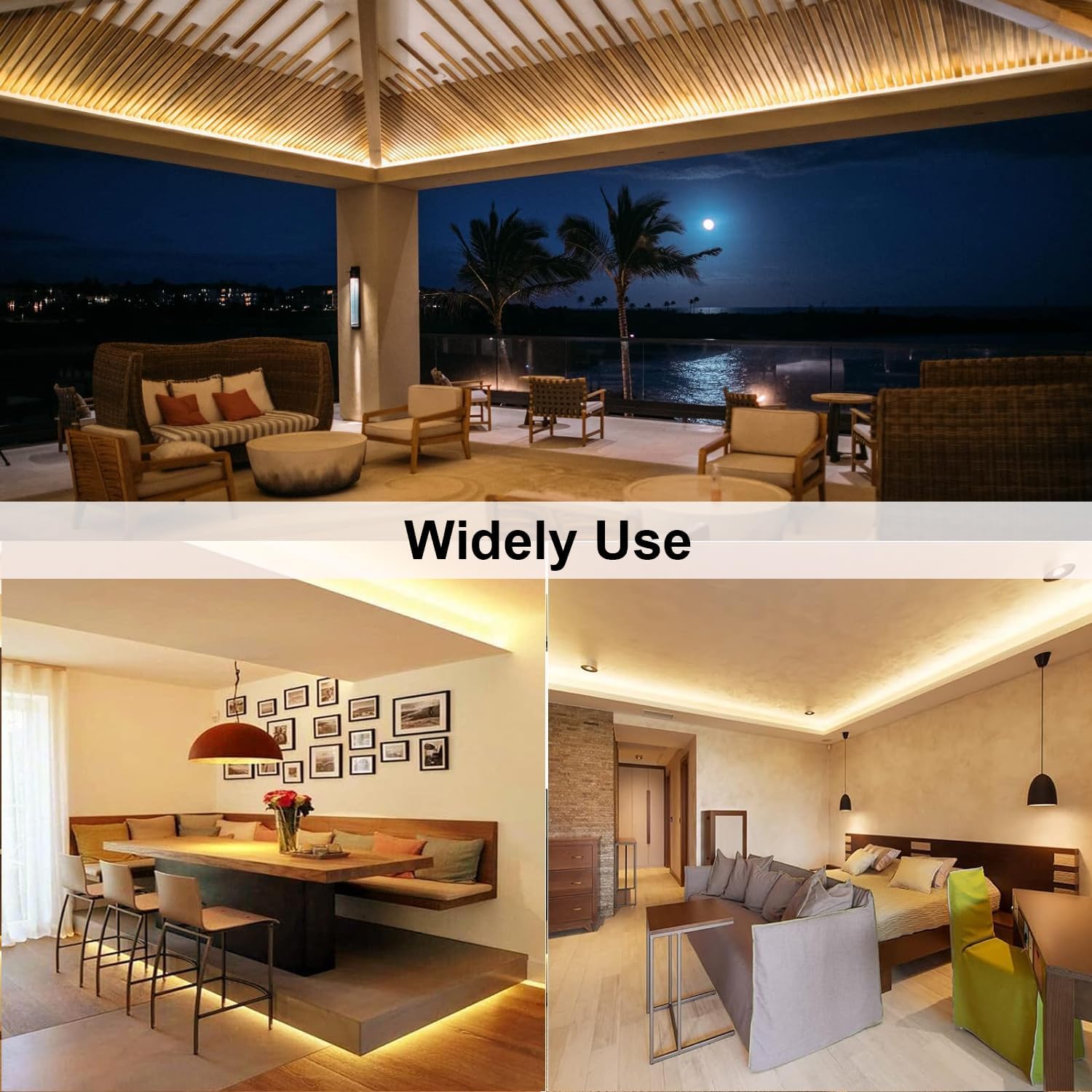 Detalle 1 de Tasodin 5 LED Strip Light, 16.4 ft, 300 Warm White LEDs, IP65