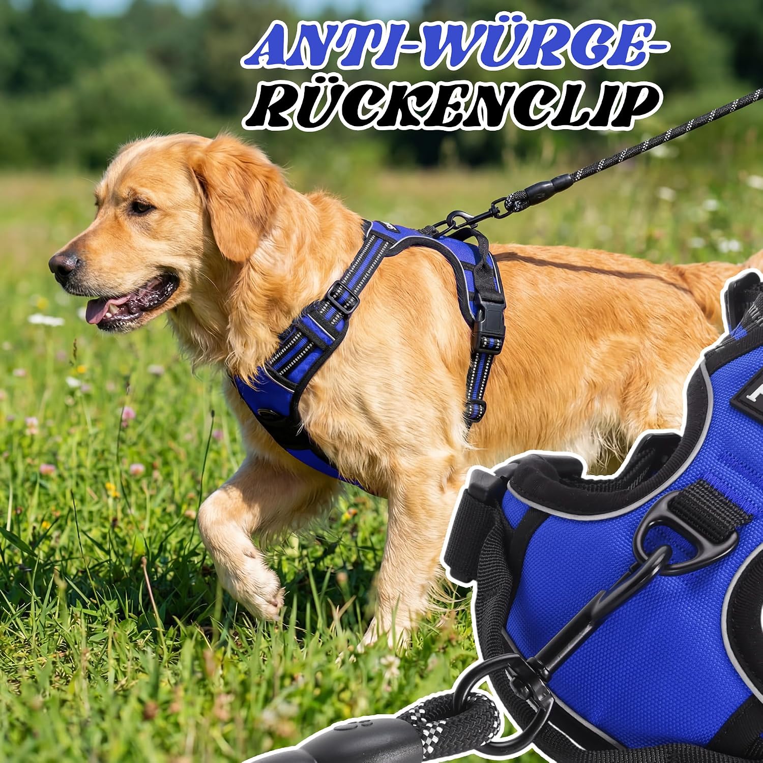 Detalle 1 de Funfox Hundegeschirr mit Griff M