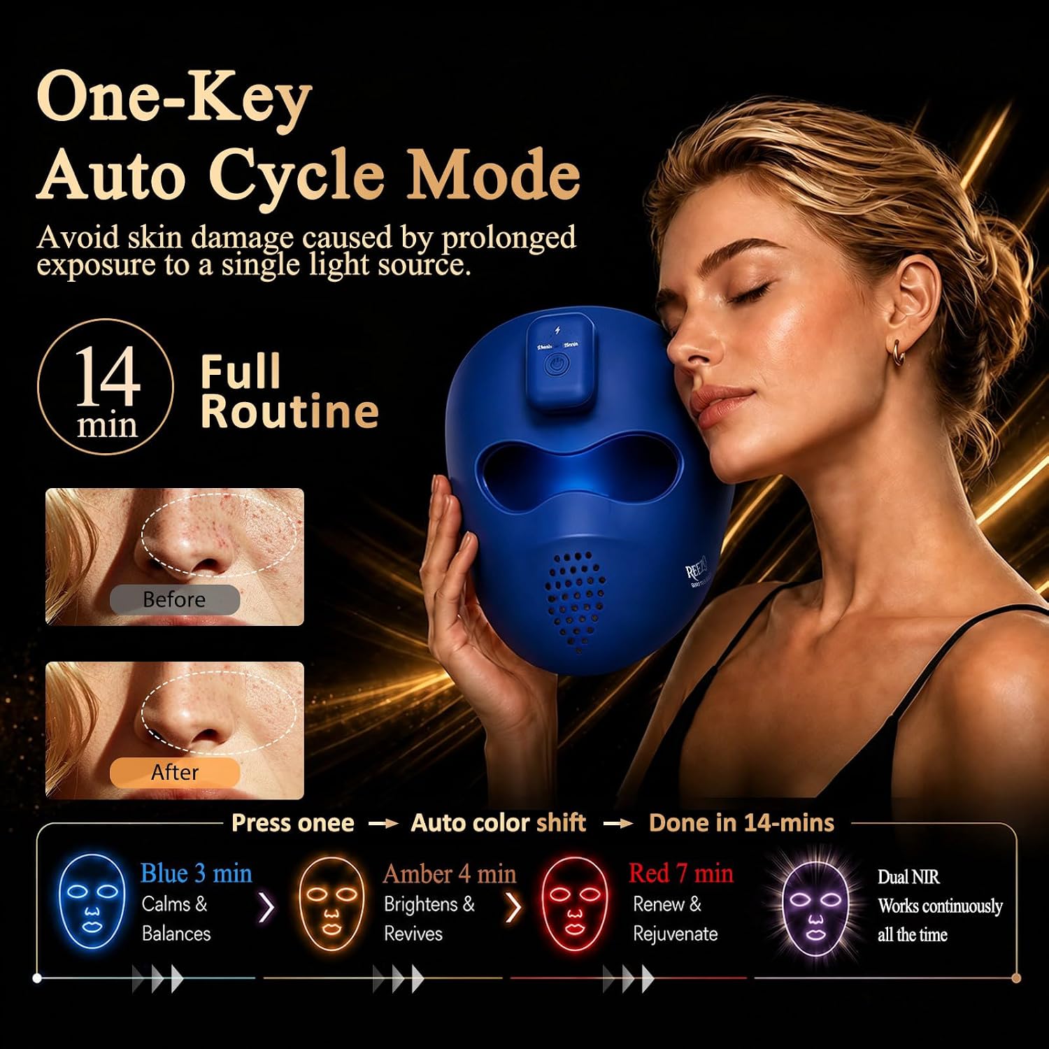 Detalle de REEZO Red Light Therapy Mask 4D
