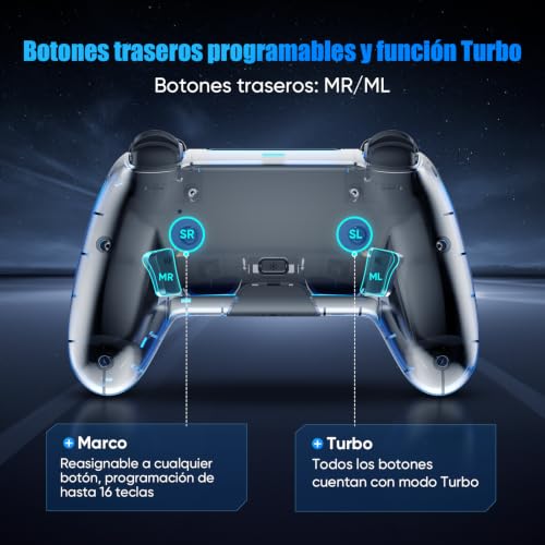 Detalle de BETMI Mando inalámbrico para PS5 con joystick Hall, doble vibración y funciones avanzadas