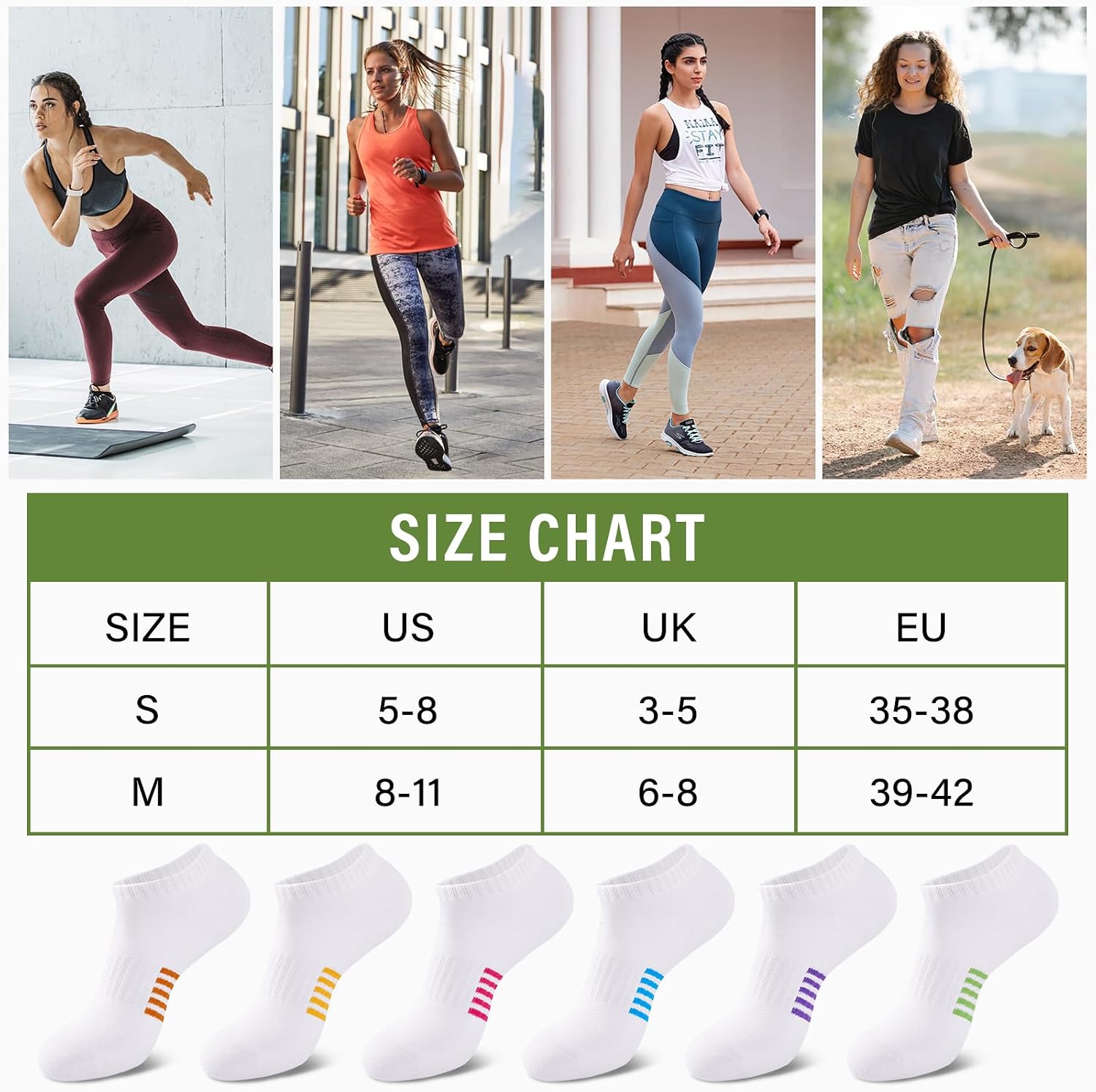 Thumbnail 6 de Bamboo trainer socks for women, 6 pairs