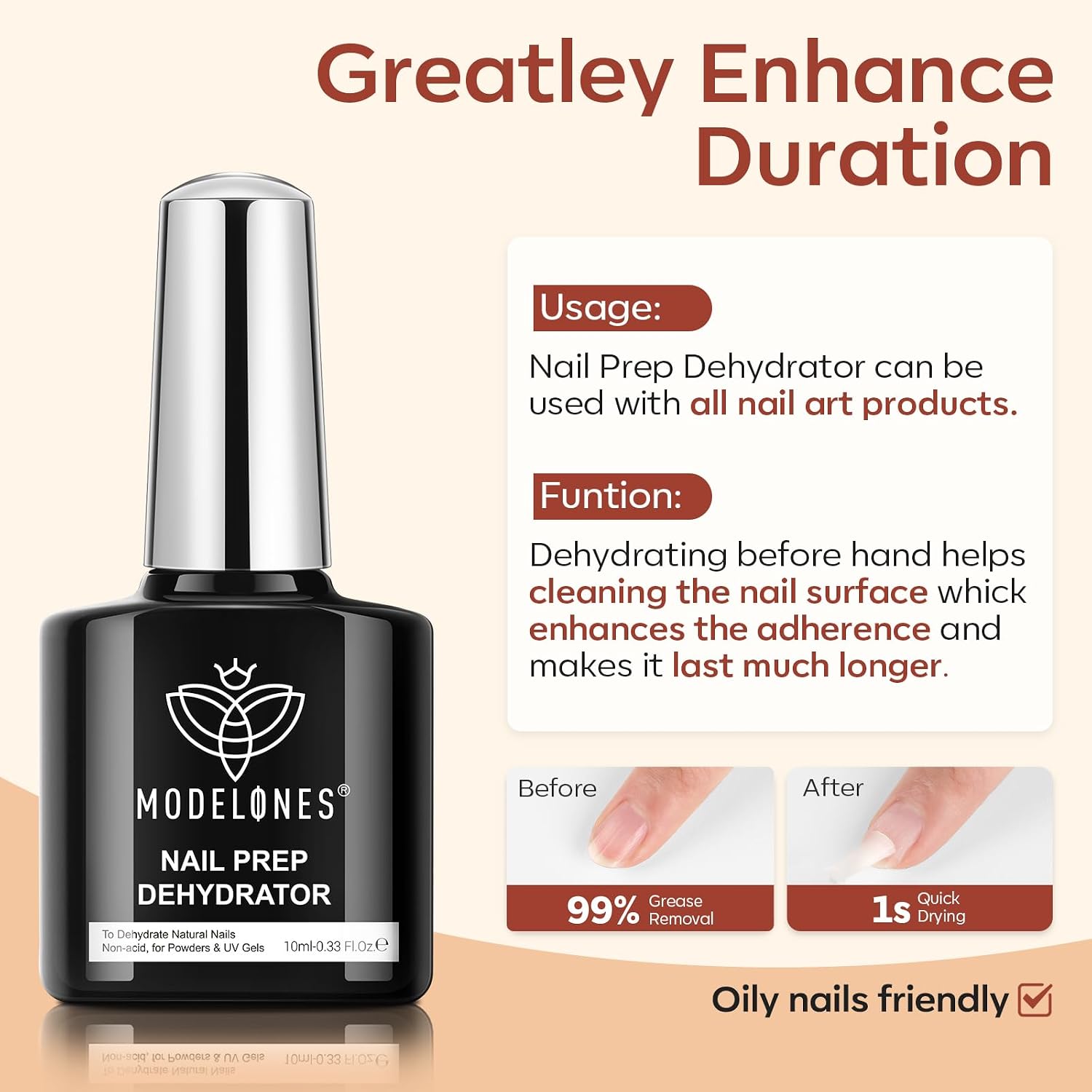 Detalle de modelones Base Coat Top Coat UV und Dehydrator für Nägel Set, 3 × 10 ml