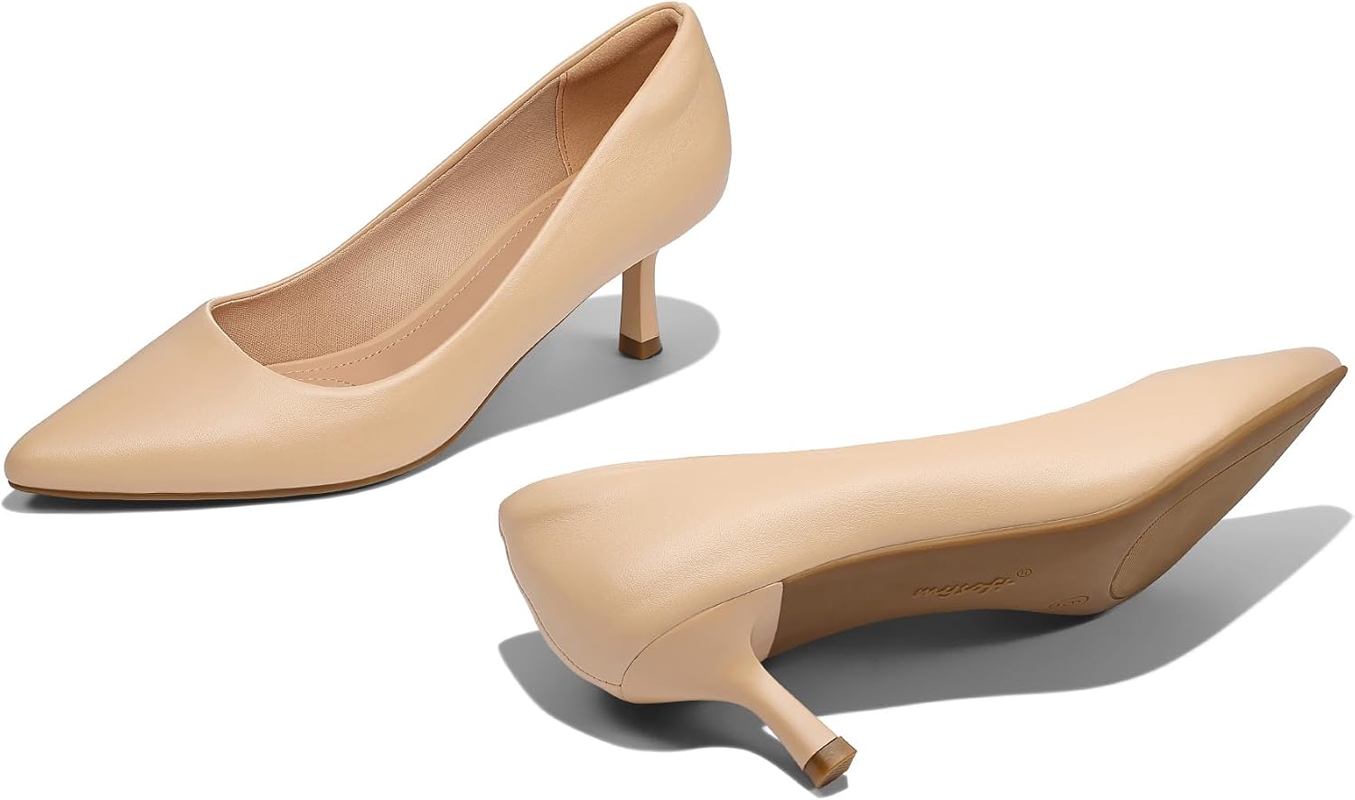 Detalle de mysoft Kitten Heels for Women: 2-Inch Closed Toe Pumps for Wedding and Everyday Wear