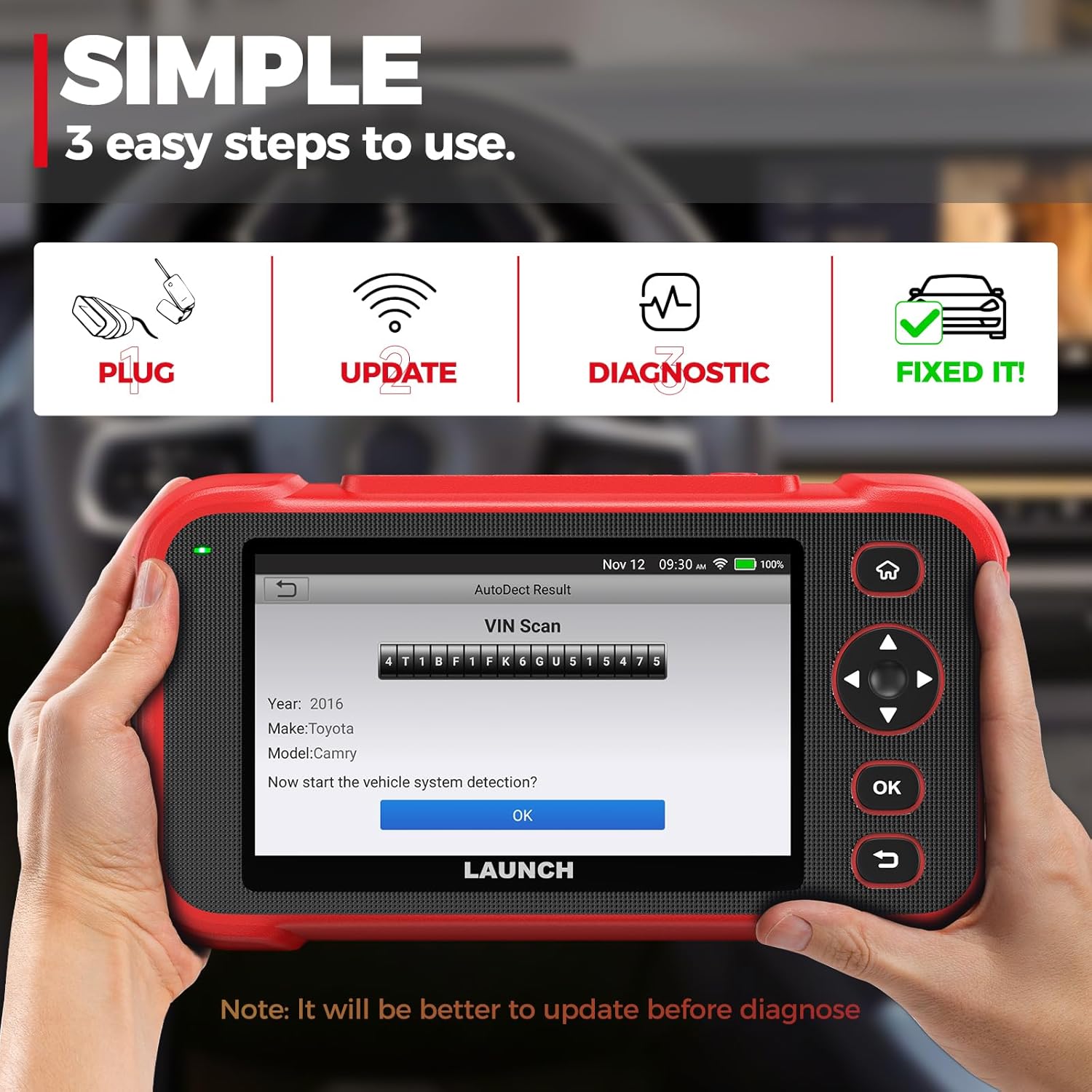 Detalle 2 de LAUNCH CRP123I V3.0 OBD2: lettore diagnostico universale con aggiornamenti gratuiti a vita