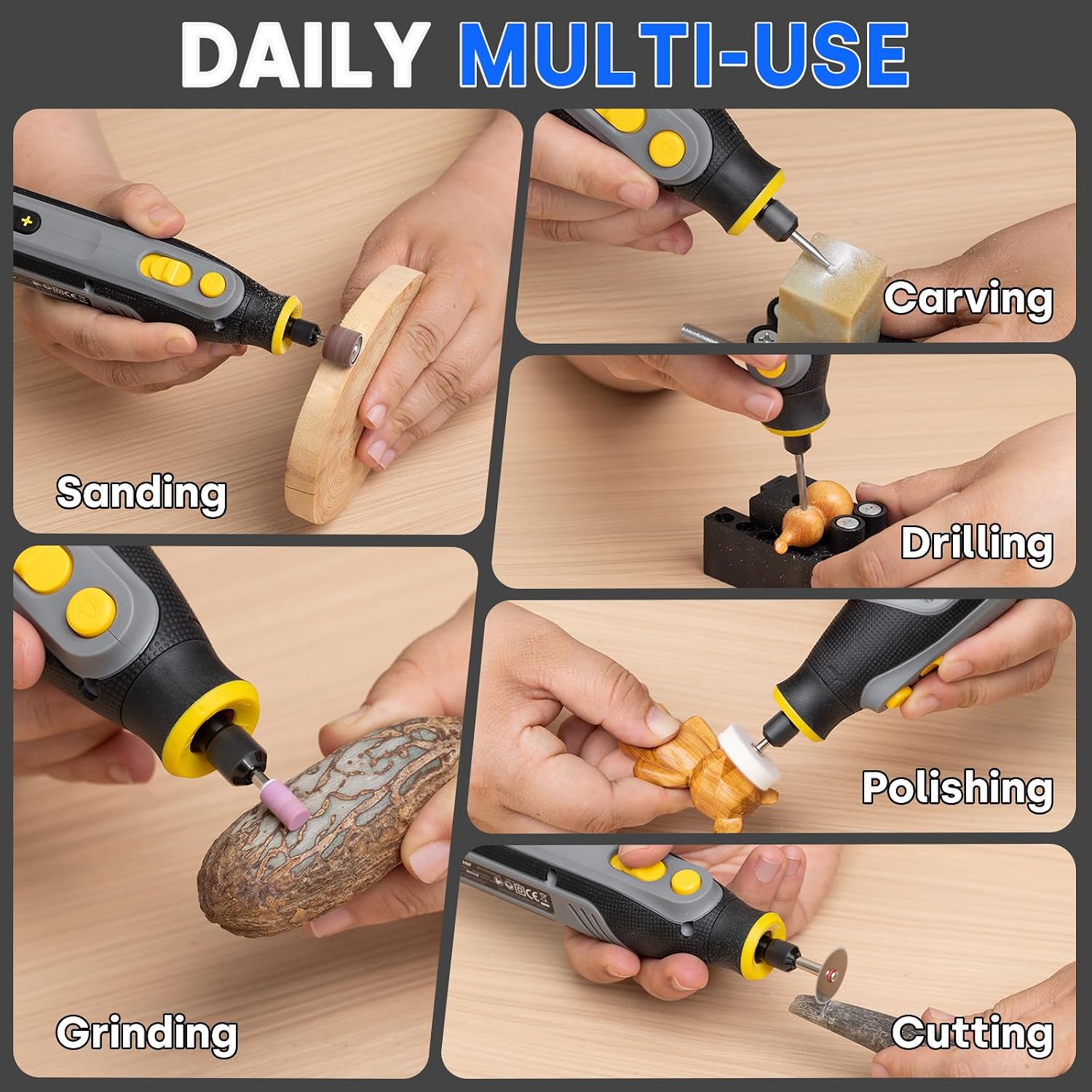 Thumbnail 6 de Enventor Q0M-DC-4M mini-draaigereedschap, 4 V, 5 snelheden en 105 accessoires