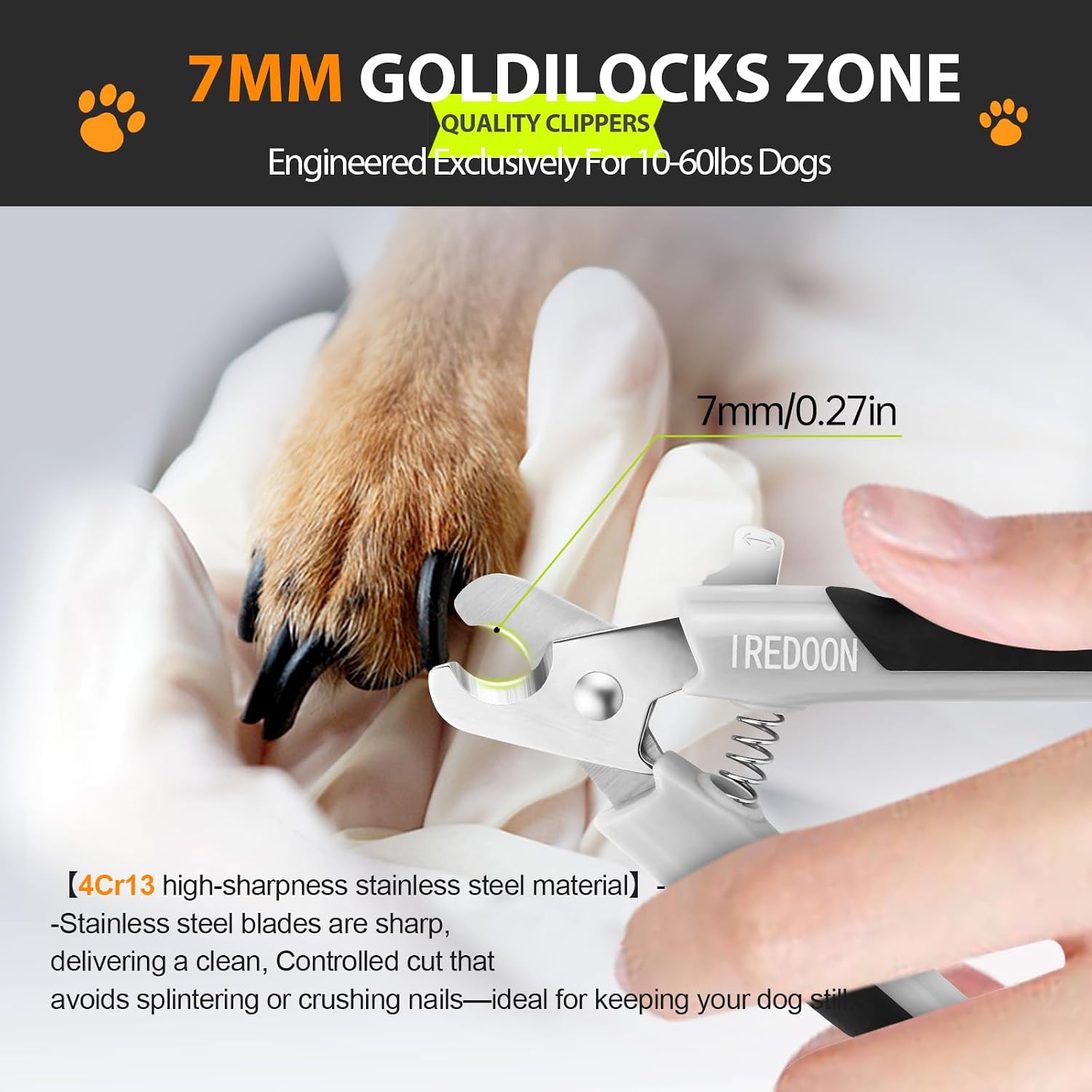 Detalle 2 de IREDOON Coupe-ongles chien ultra-tranchant đŸ