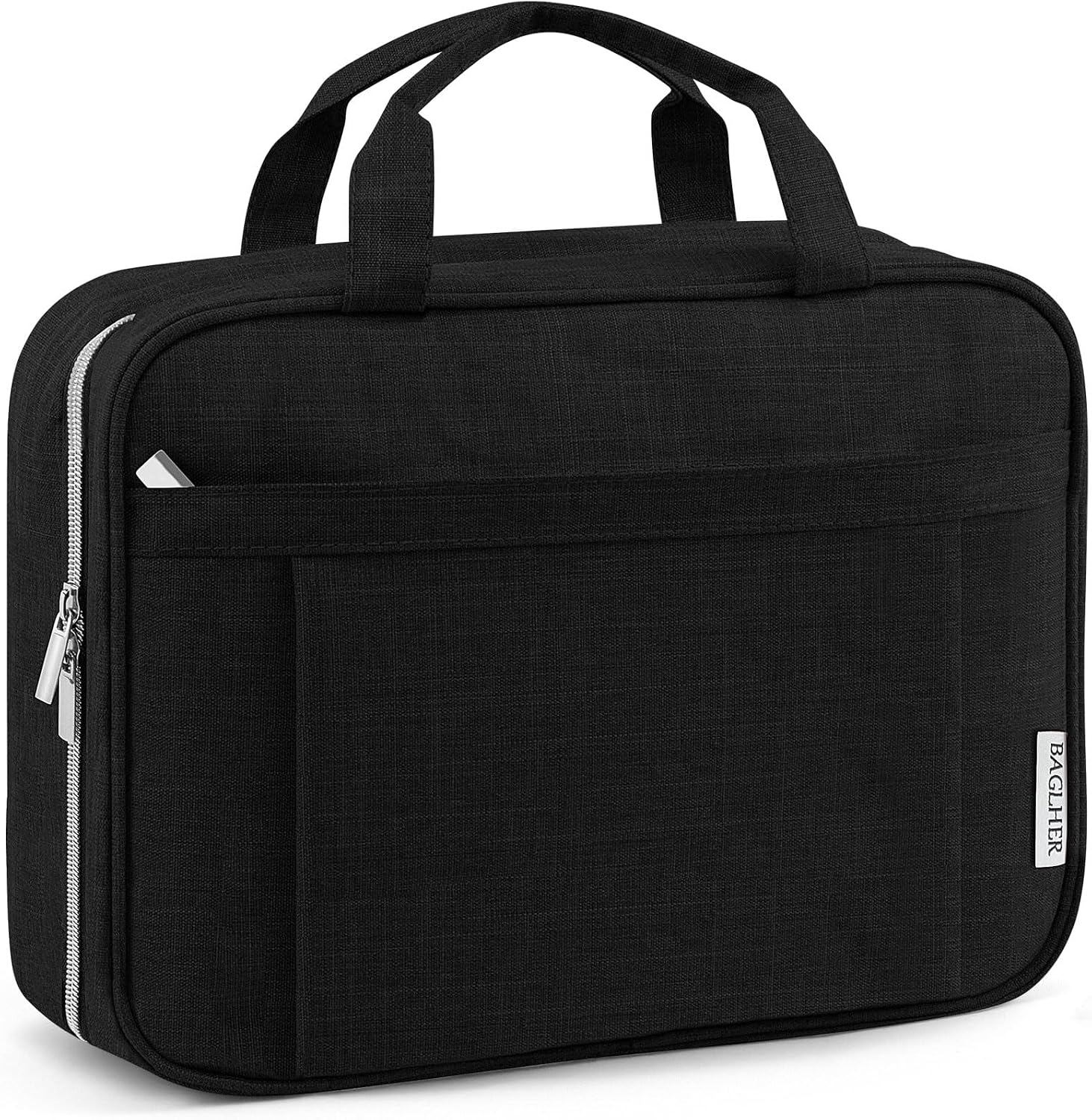 Detalle de BAGLHER Travel Toiletry Bag for Women (Large Black) with Hanging Hook and Organiser Compartments