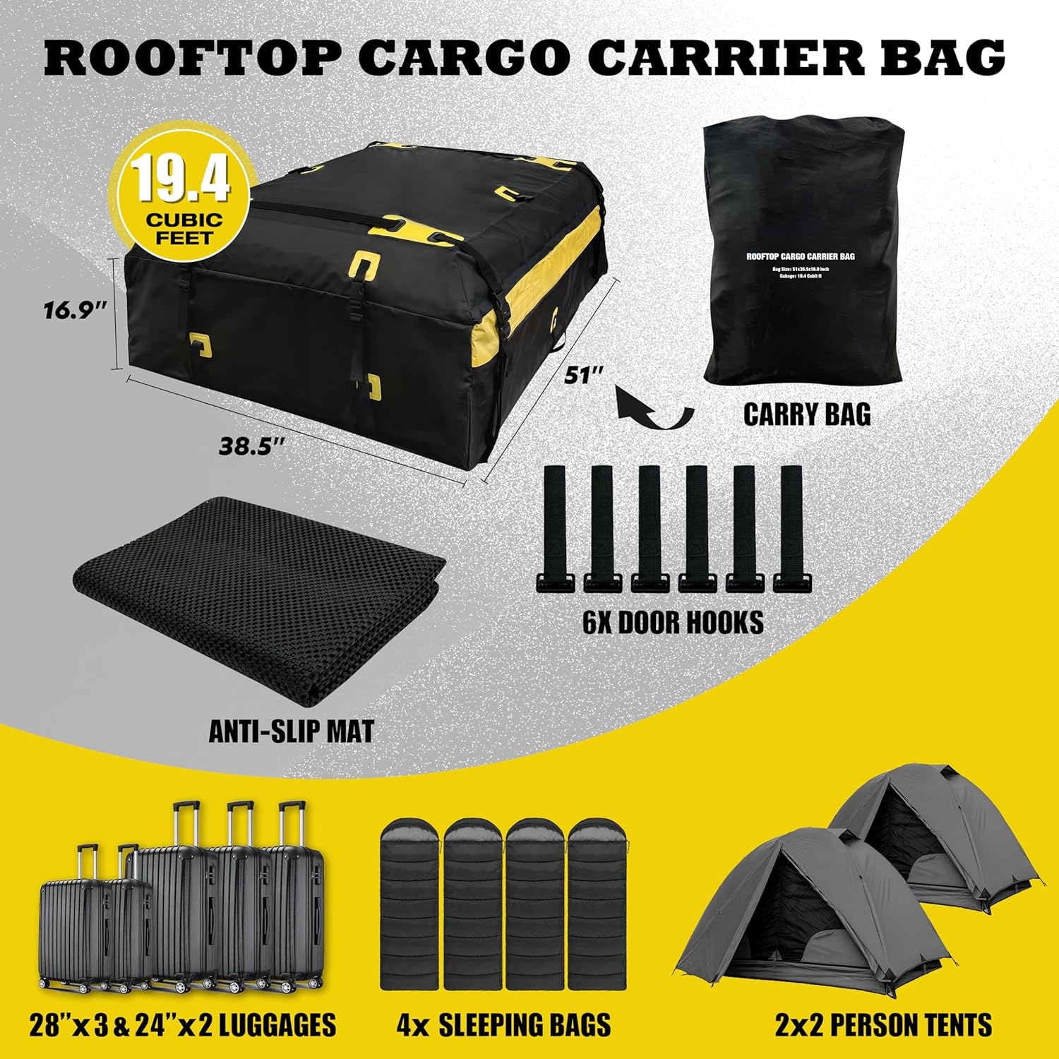 Detalle 2 de WORKKOOL roof cargo bag 19.4 cuft