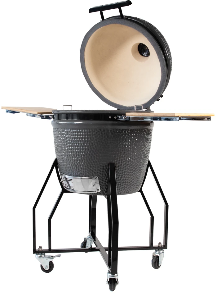Detalle de Grill Guru Original Medium – Vielseitiger Grill mit Ceramicoberfläche und Rollständer