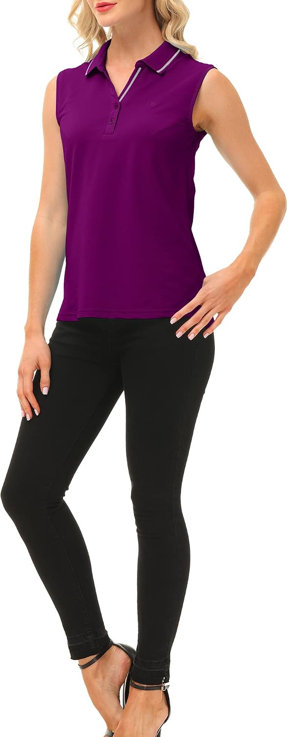 Detalle de MoFiz polo femme sans manches respirant pour sport, travail et loisirs