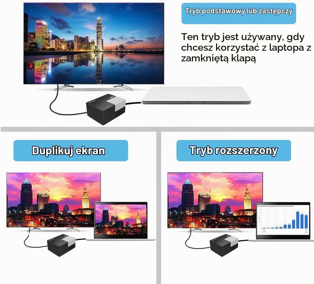 Thumbnail 5 de WAVLINK stacja dokująca USB 3.0/USB-C, dwa wyjścia wideo i Gigabit LAN