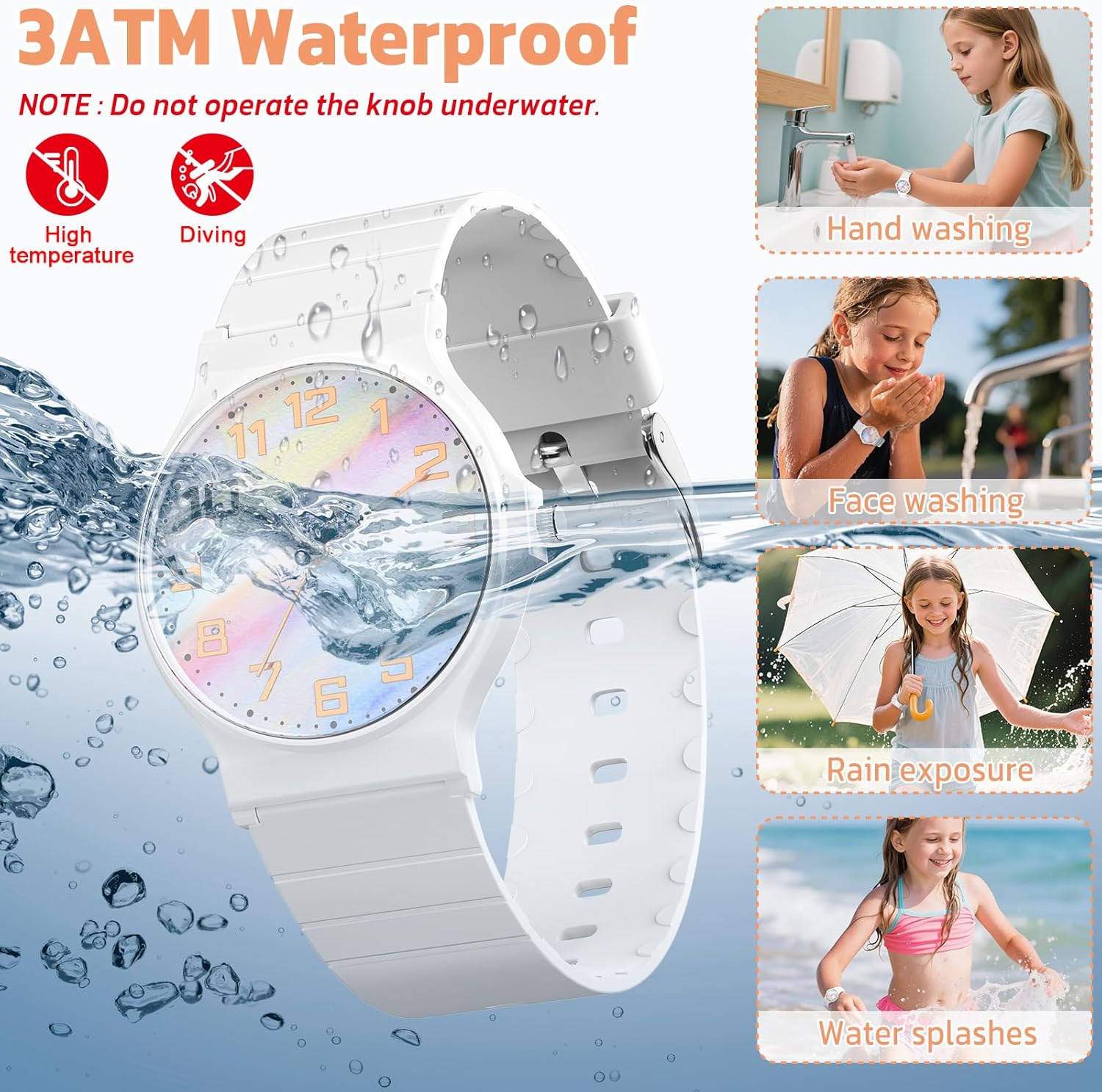 Imagen de GUUMUXIN Montre pour Enfant Garçon et Fille — Montre analogique quartz avec bracelet en TPU, étanche 30 m en OfertitasTOP