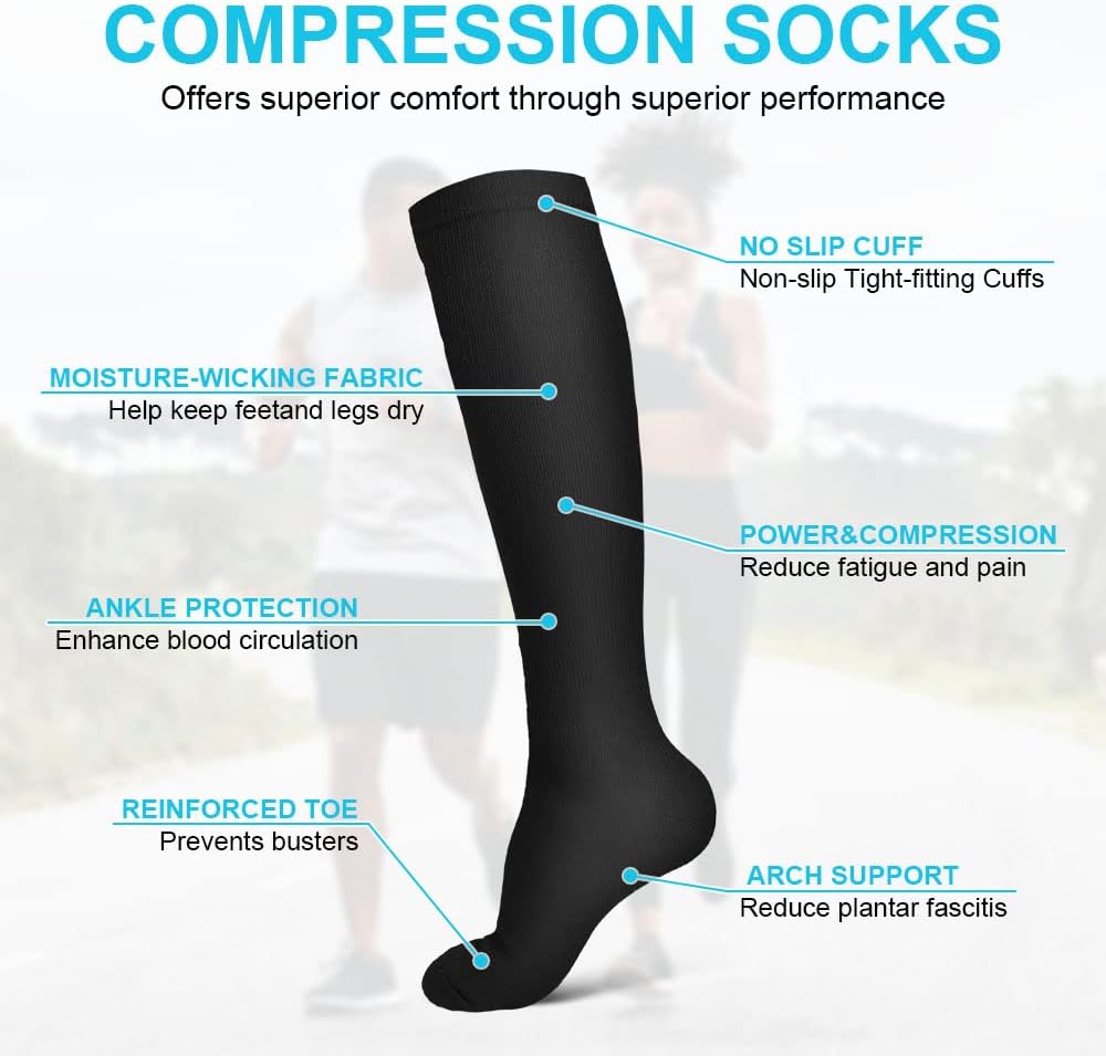 Detalle de ACWOO Chaussettes compression 15-20 mmHg