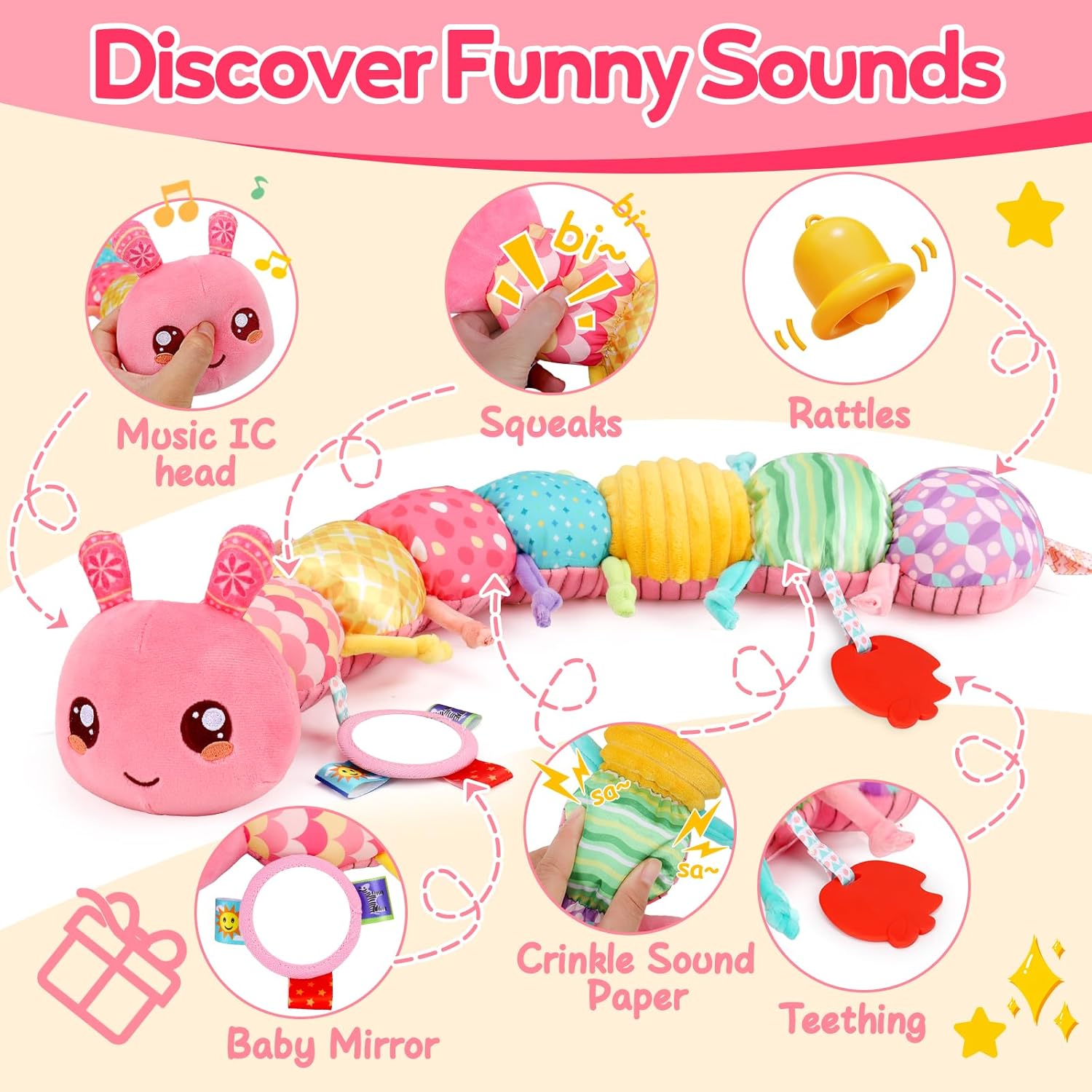 Thumbnail 1 de Caterpillar Sensory Musical Toy 50cm