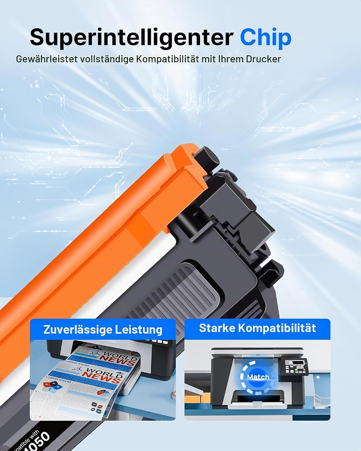 Detalle 2 de GPC IMAGE TN1050 Toner kompatibel für Brother TN-1050 – 2er-Pack (Schwarz)